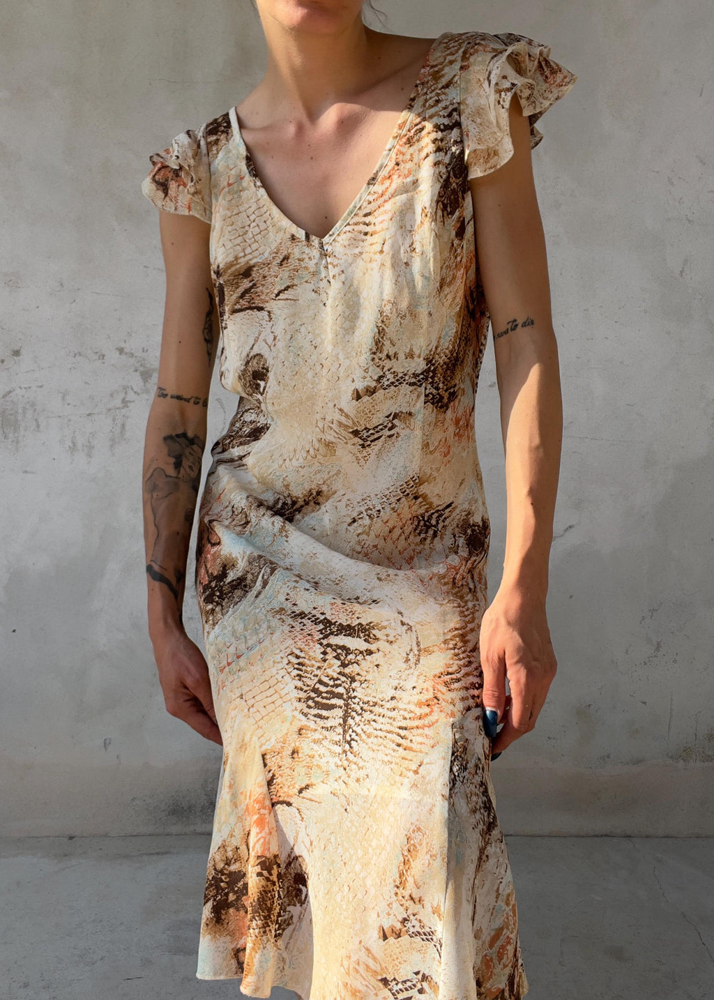 Abito Vintage BIBA Animalier Beige e Azzurro