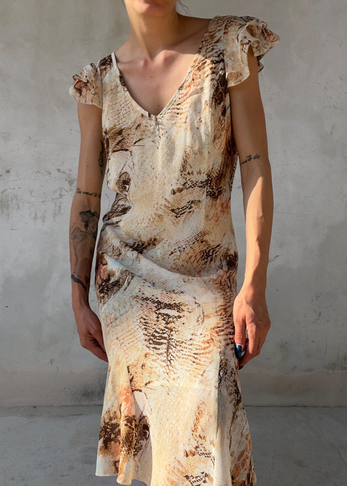 Abito Vintage BIBA Animalier Beige e Azzurro