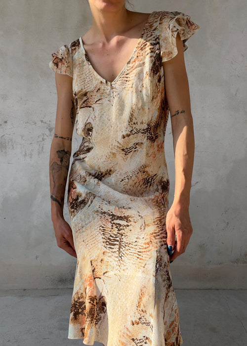Abito Vintage BIBA Animalier Beige e Azzurro