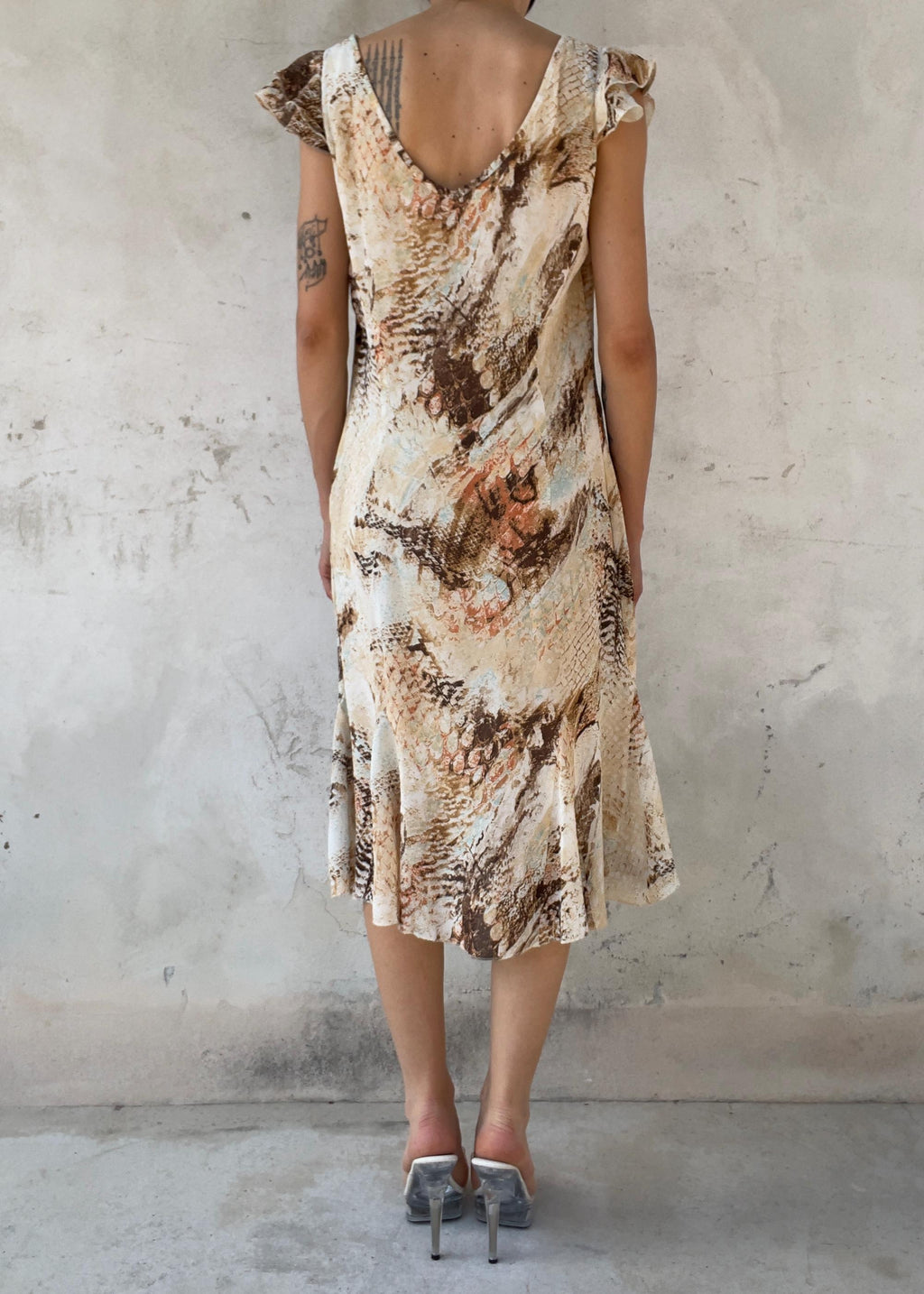 Abito Vintage BIBA Animalier Beige e Azzurro