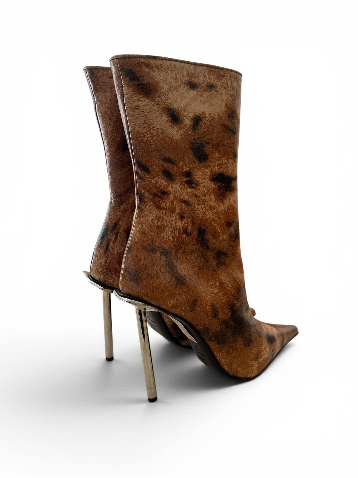 Stivali vintage Y2K maculati in vera pelle - Animalier leopard