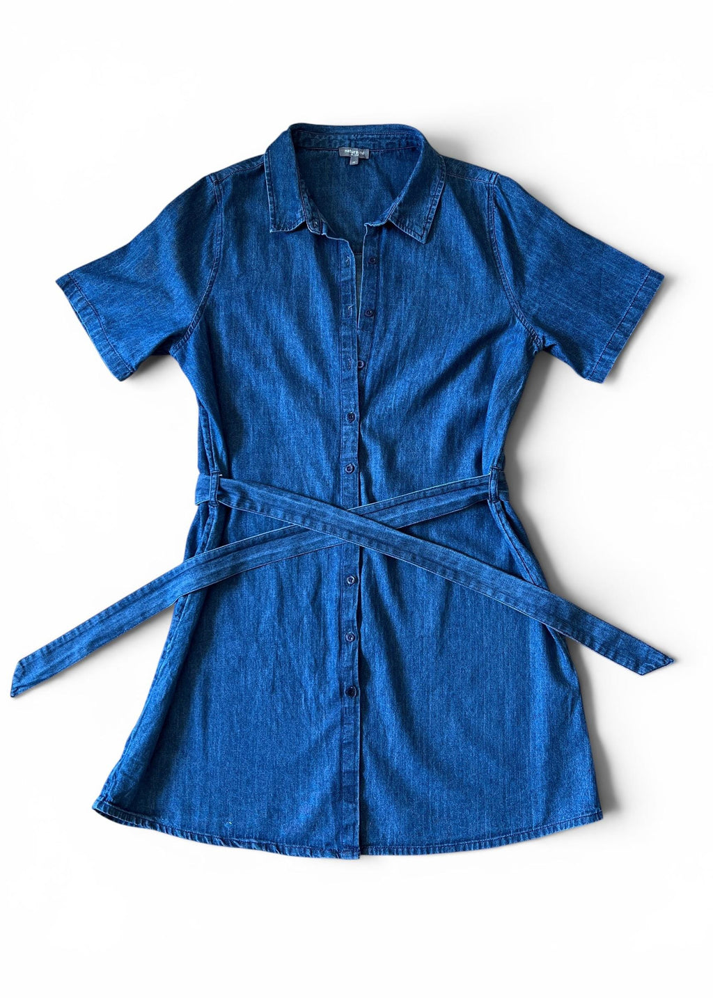 Abito Chemisier Vintage in Denim 100% Cotone con Cintura
