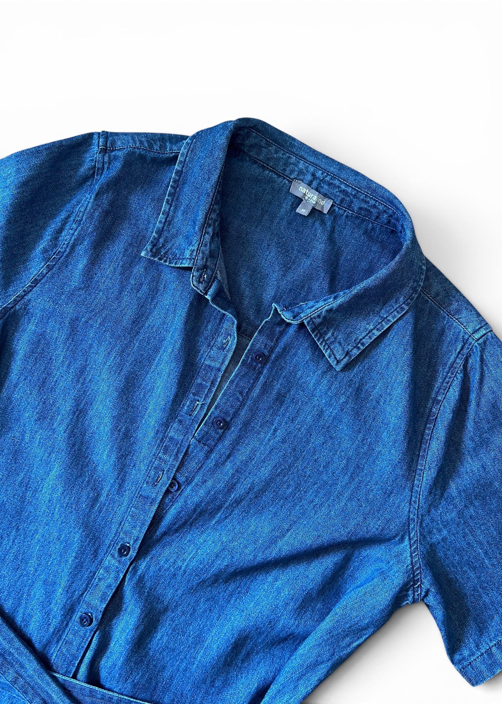 Abito Chemisier Vintage in Denim 100% Cotone con Cintura