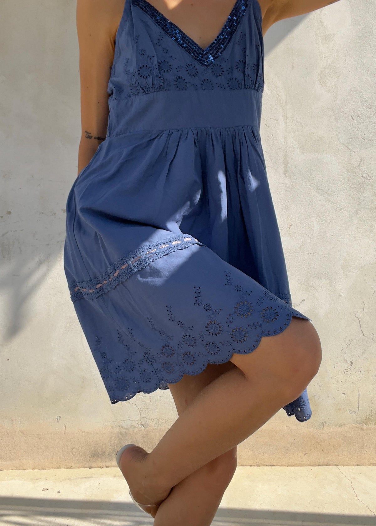 Abito Vintage Azzurro Sangallo