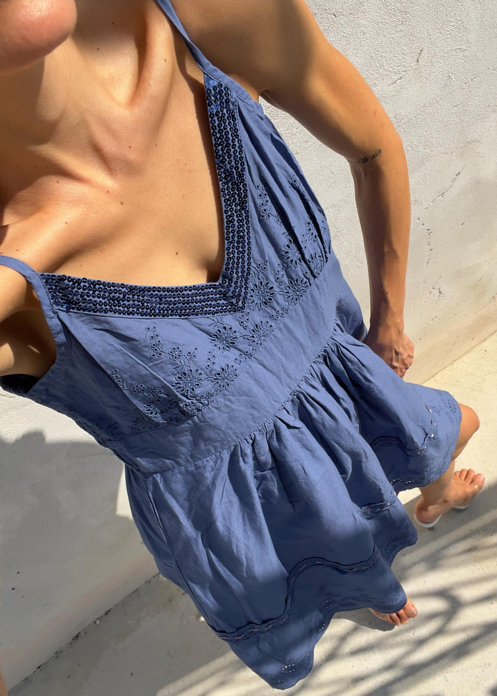 Abito Vintage Azzurro Sangallo