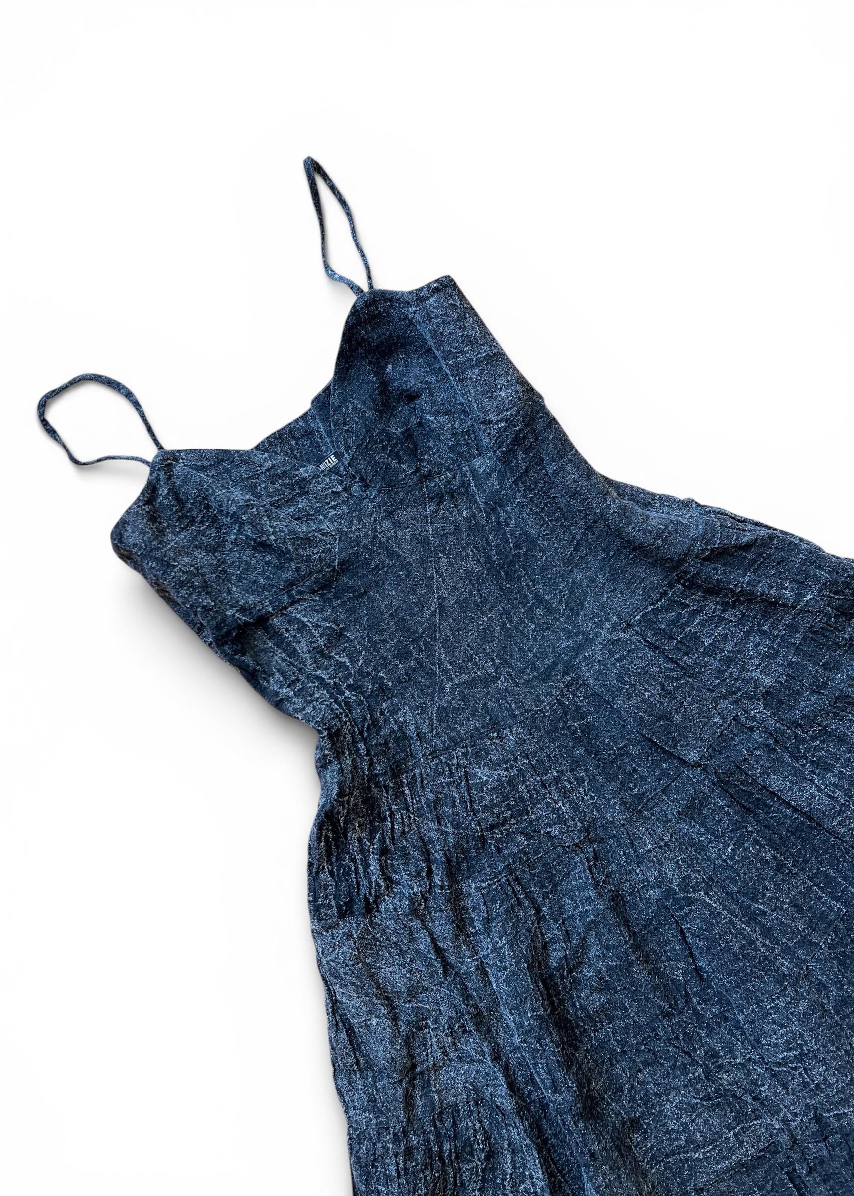 Abito Vintage Nero in Lino Midi