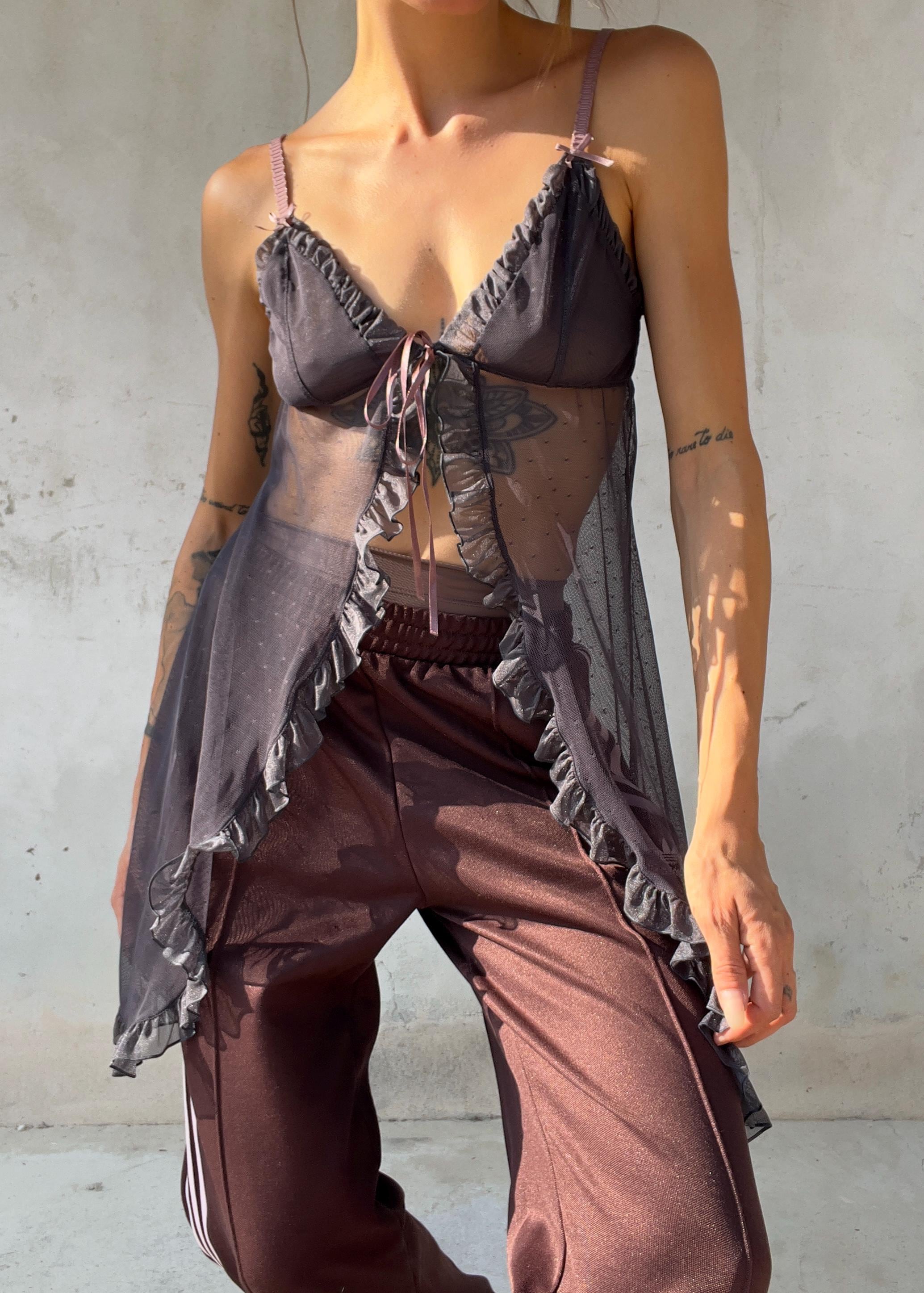 Top Babydoll Vintage in Tulle Trasparente