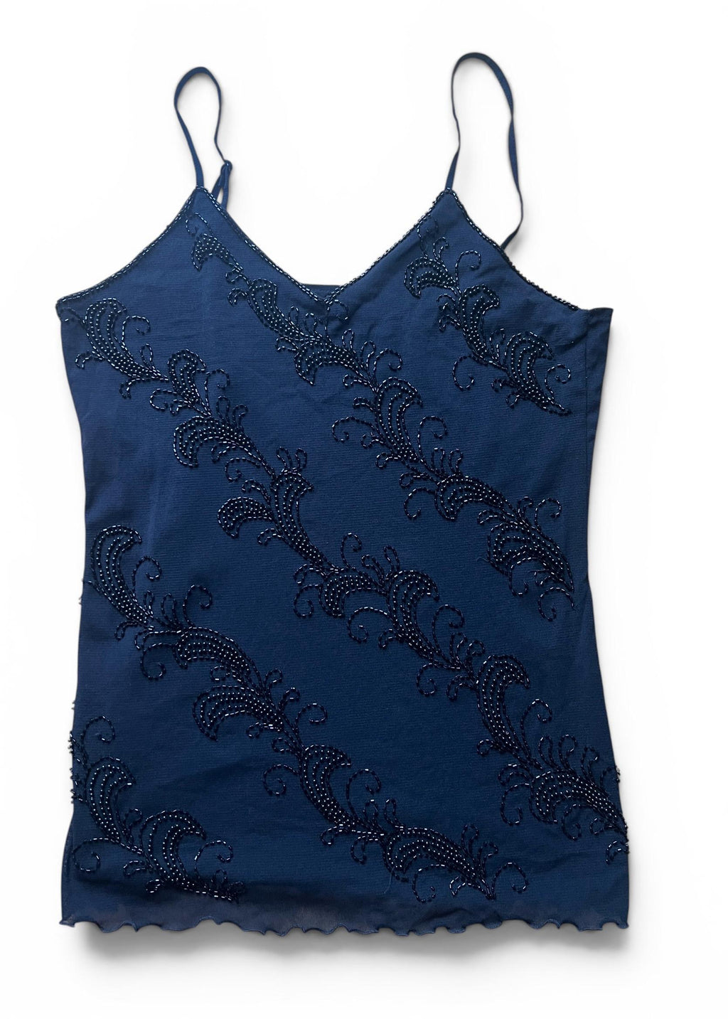 Top Vintage Nero con Perline