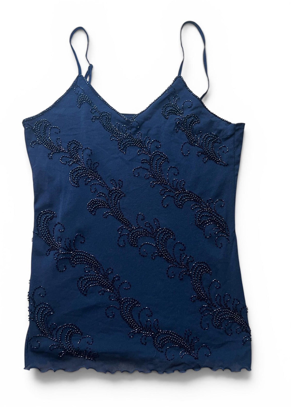 Top Vintage Nero con Perline
