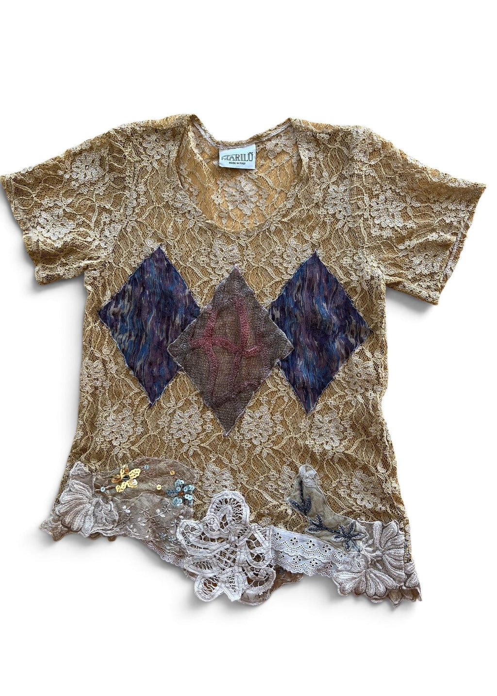 Top Vintage in Pizzo Patchwork Made in Italy