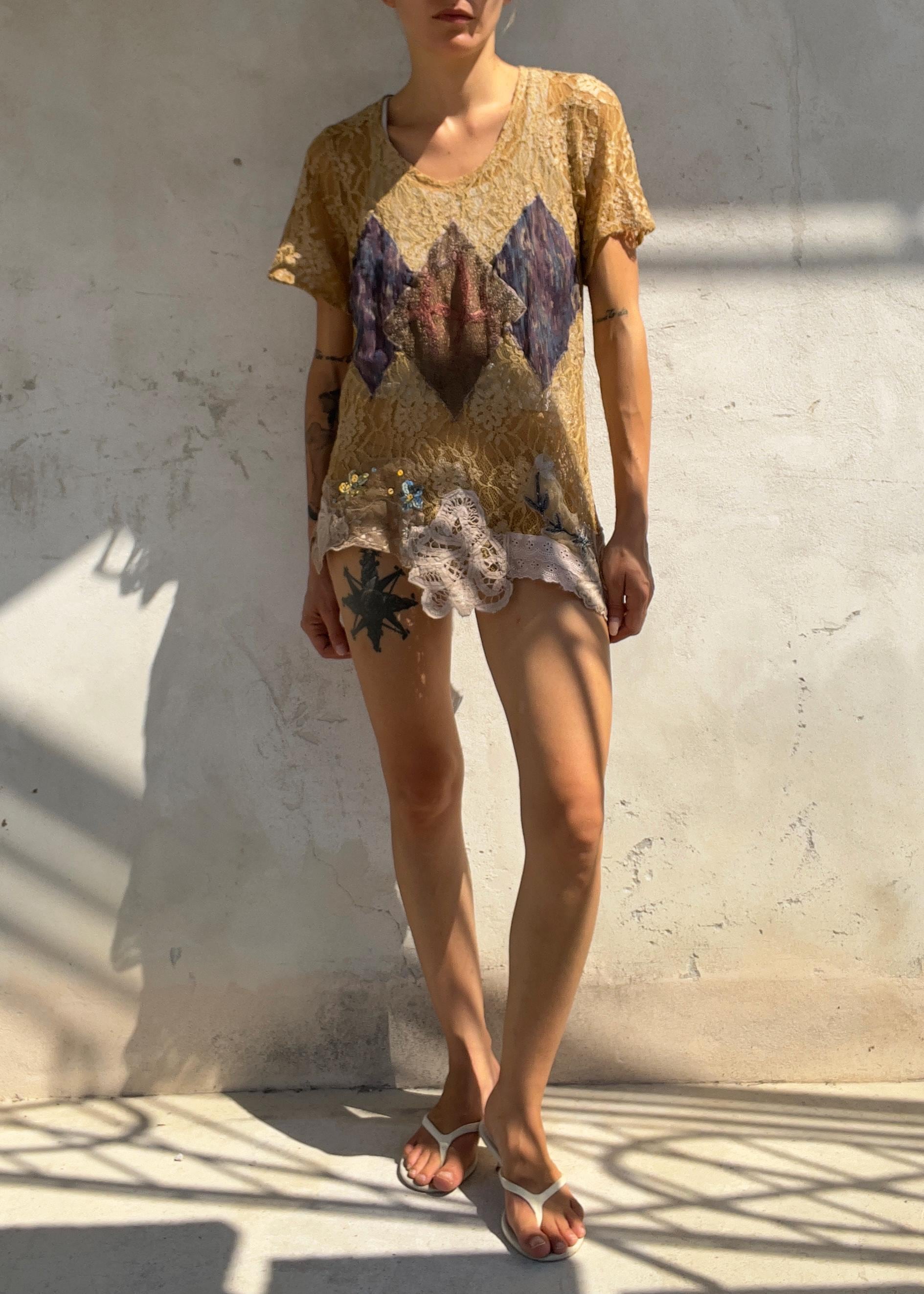Top Vintage in Pizzo Patchwork Made in Italy