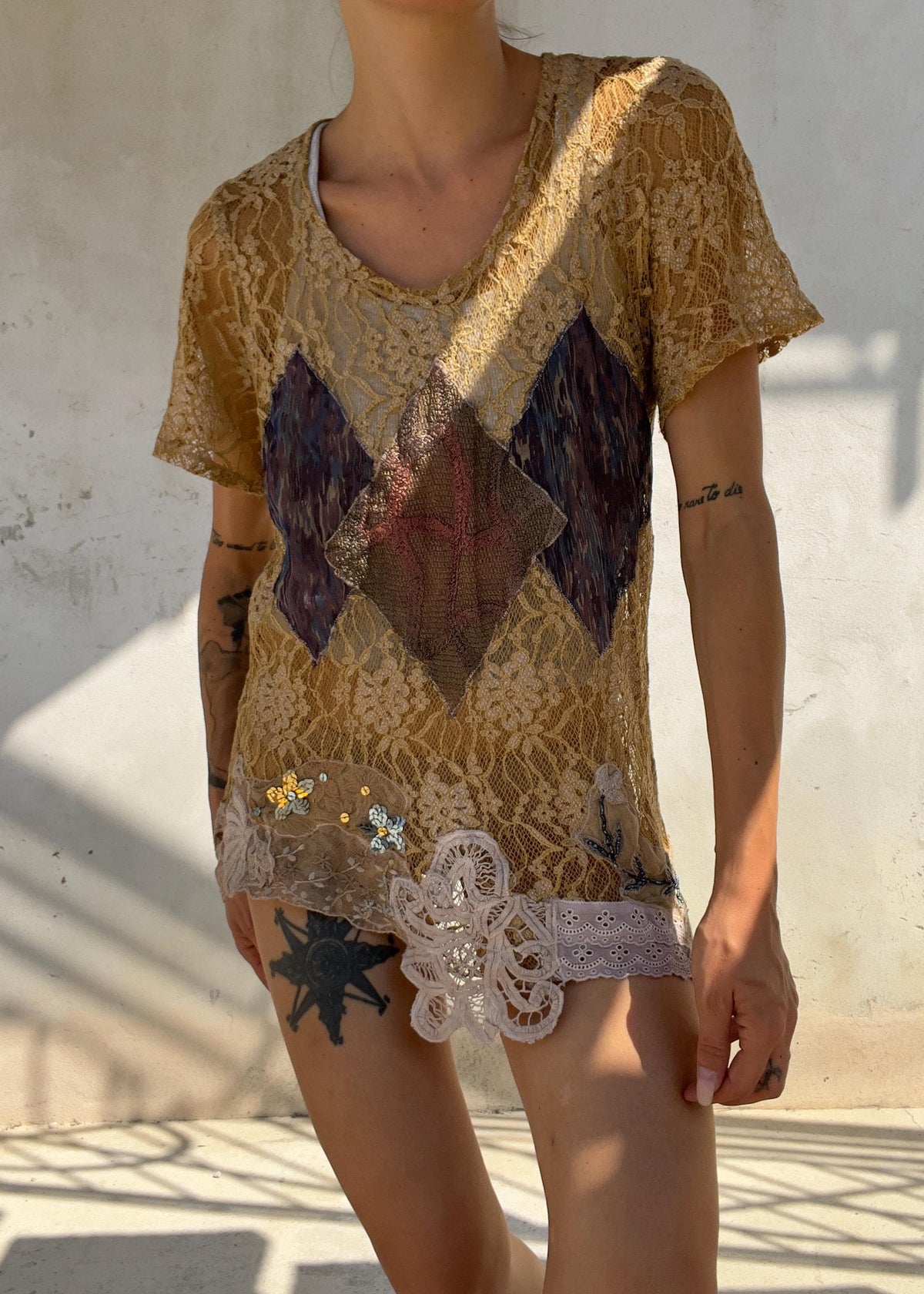 Top Vintage in Pizzo Patchwork Made in Italy