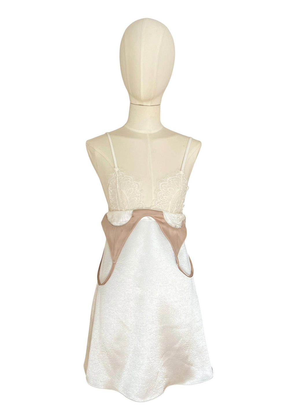 Abito Satin Avorio con Reggiseno in Pizzo