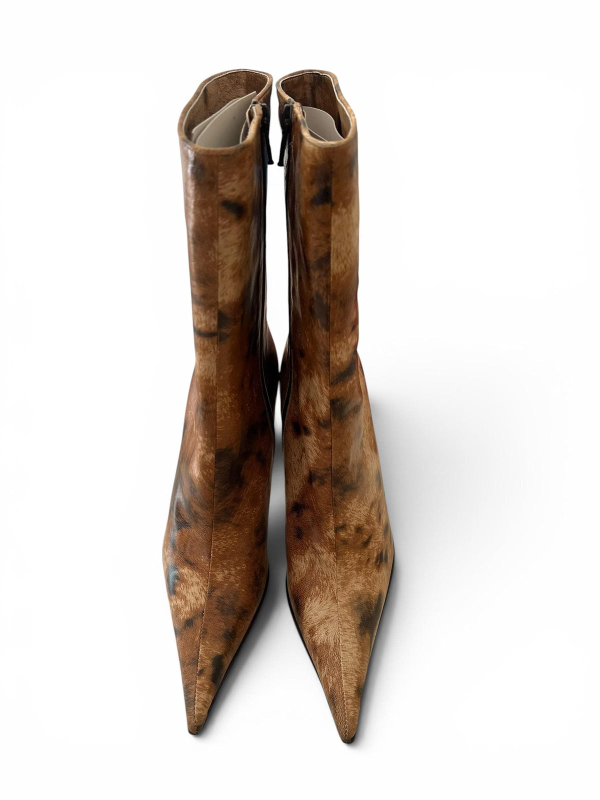 Stivali vintage Y2K maculati in vera pelle - Animalier leopard