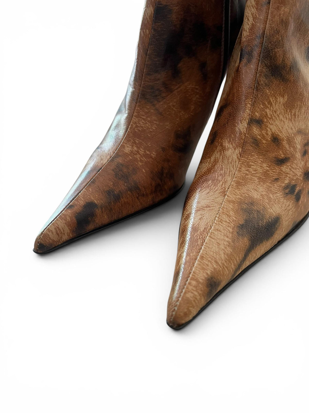Stivali vintage Y2K maculati in vera pelle - Animalier leopard