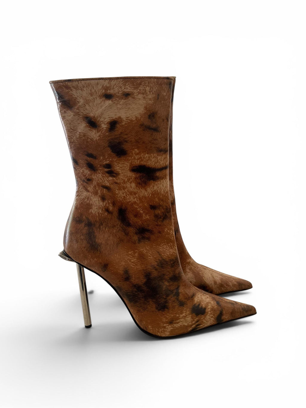 Stivali vintage Y2K maculati in vera pelle - Animalier leopard