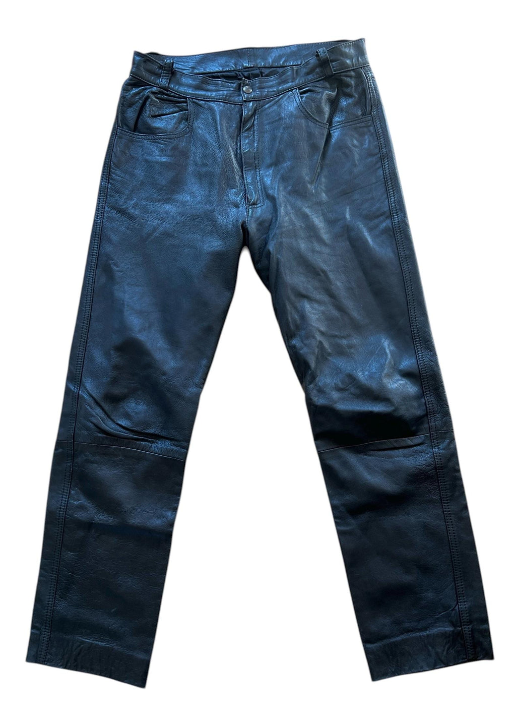 Pantaloni Vintage in Vera Pelle Nera