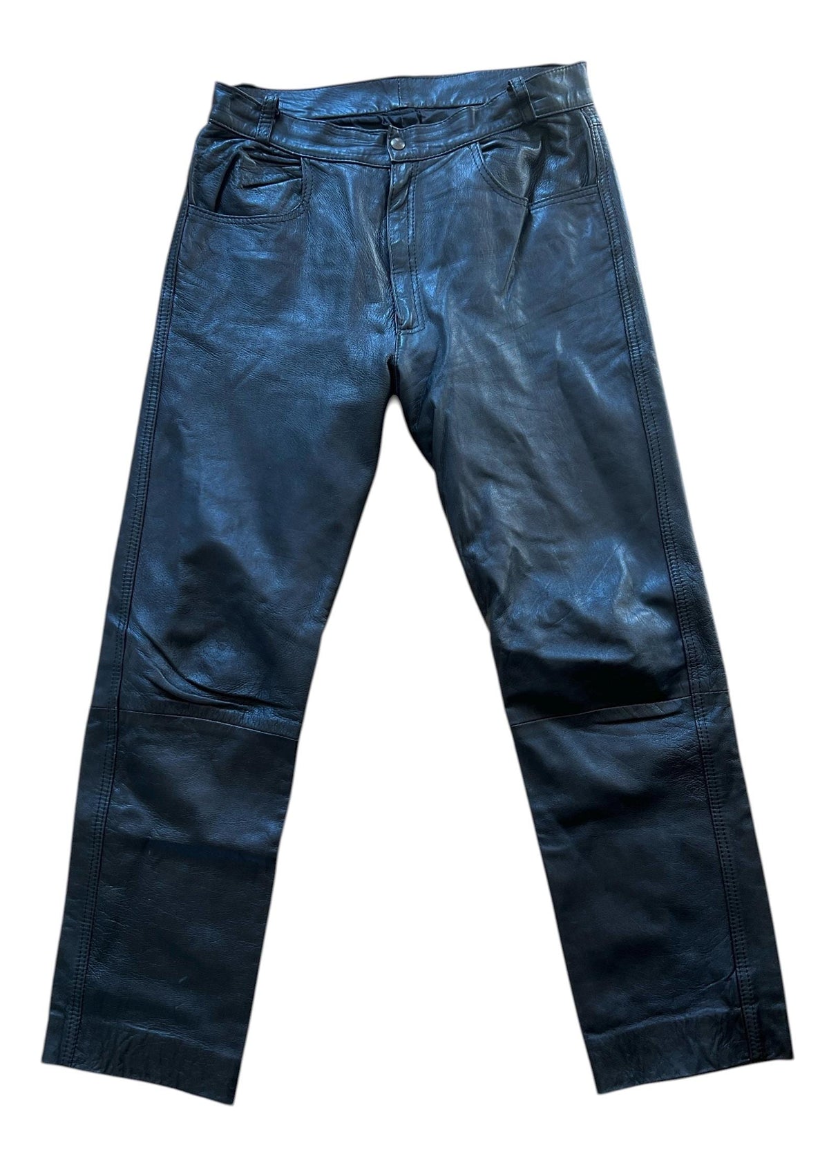 Pantaloni Vintage in Vera Pelle Nera