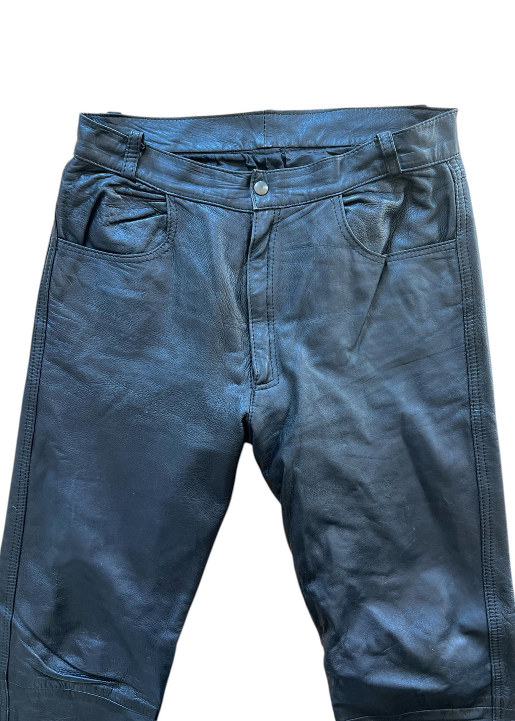 Pantaloni Vintage in Vera Pelle Nera