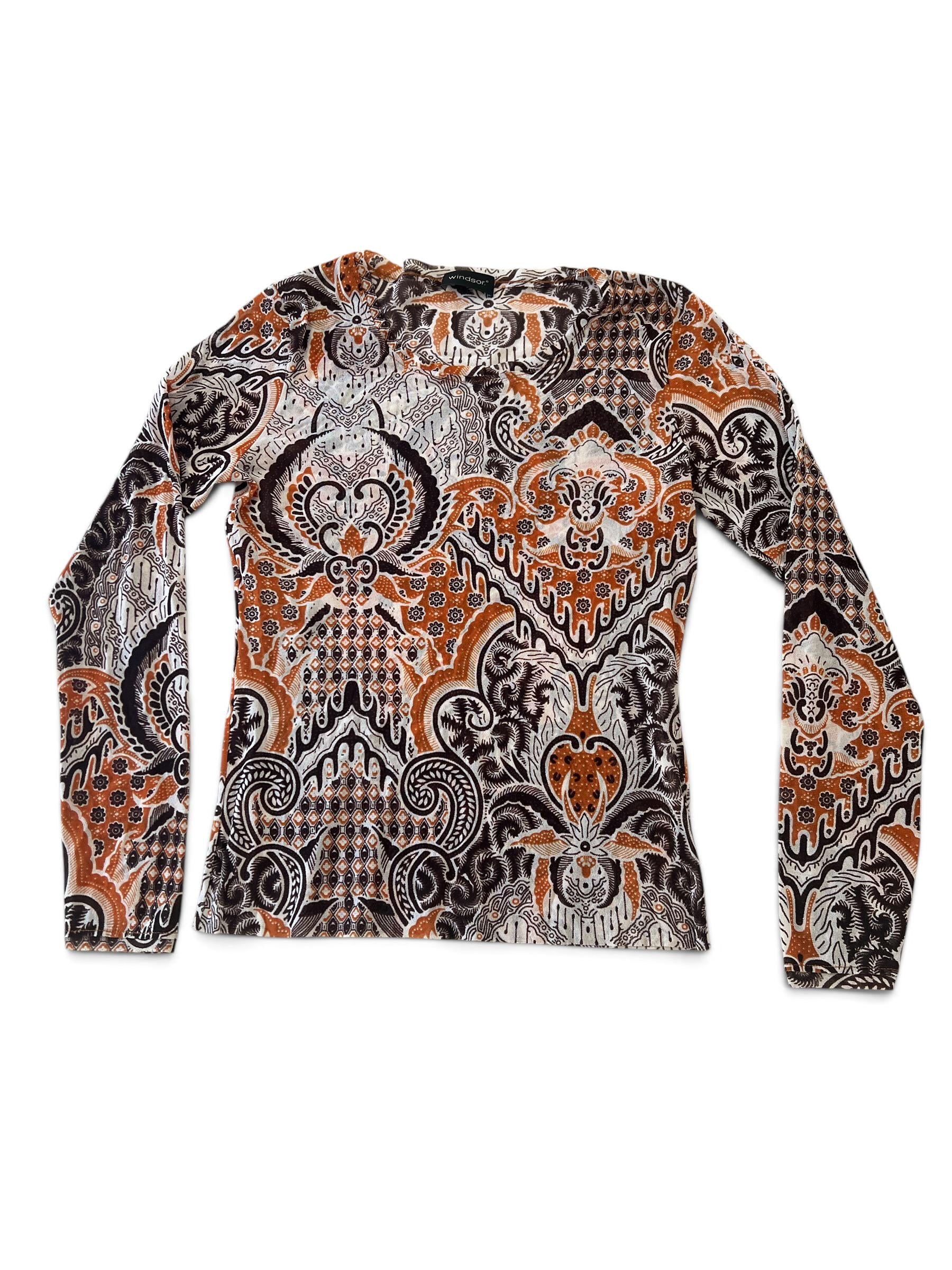 Top Mesh Vintage Y2K Paisley
