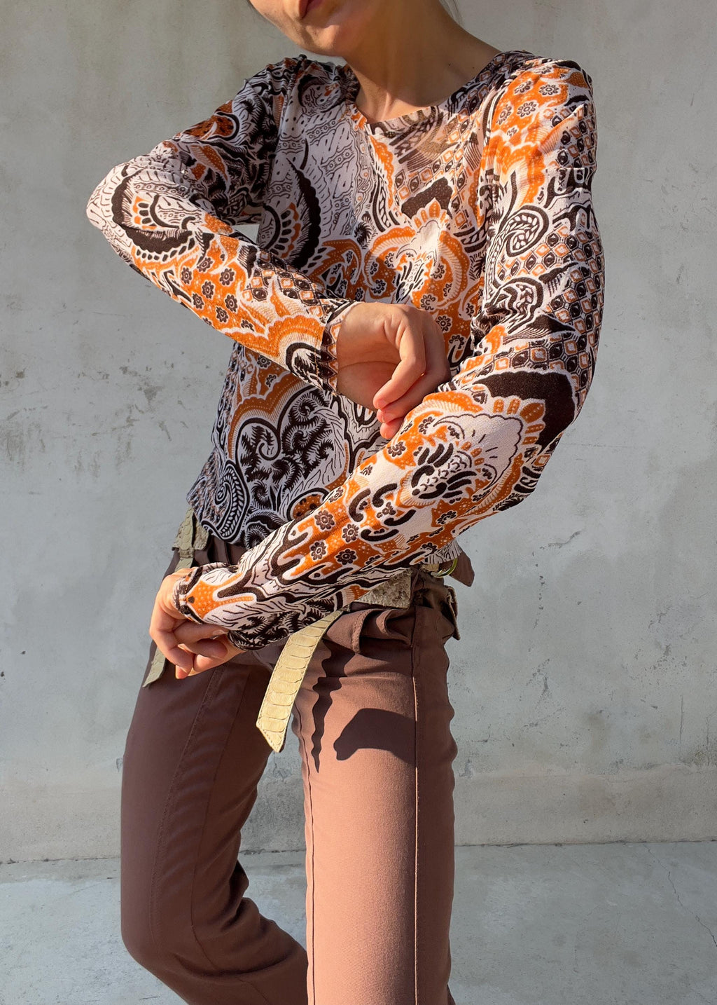 Top Mesh Vintage Y2K Paisley