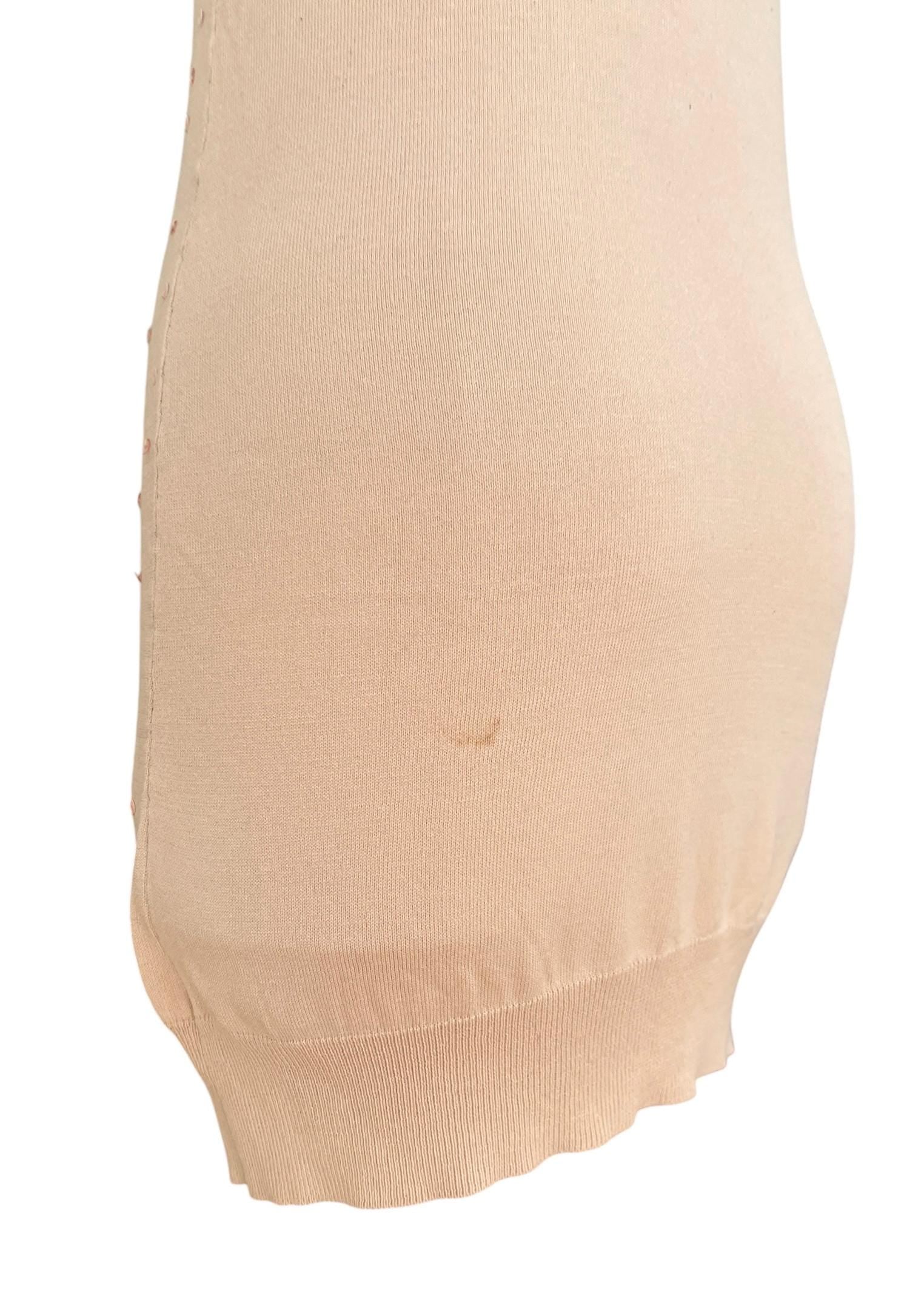 Elisabetta Franchi abito mini strapless rosa cipria con paillettes e cristalli Y2K
