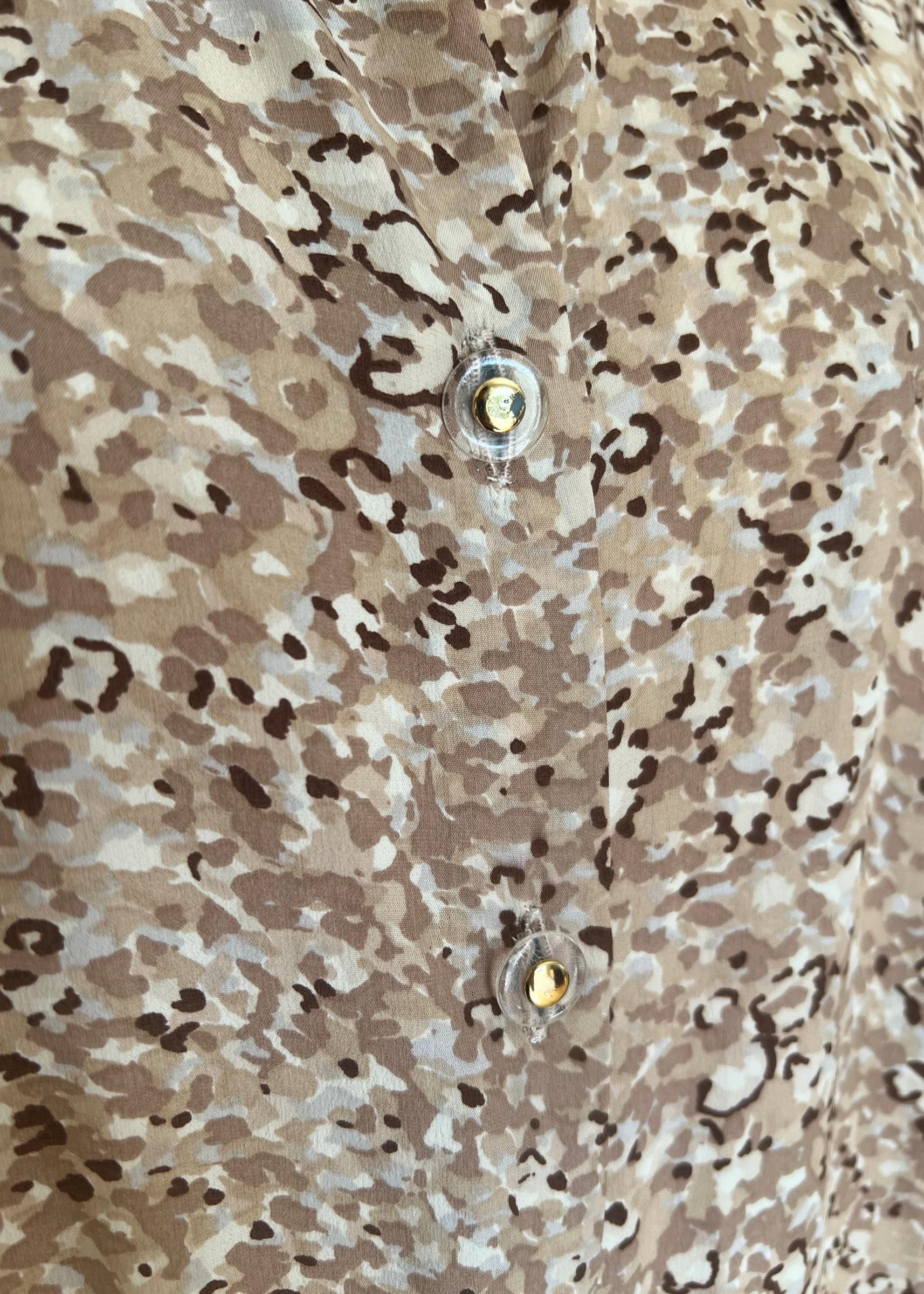 Camicia Vintage Animalier Beige Oversize Y2K