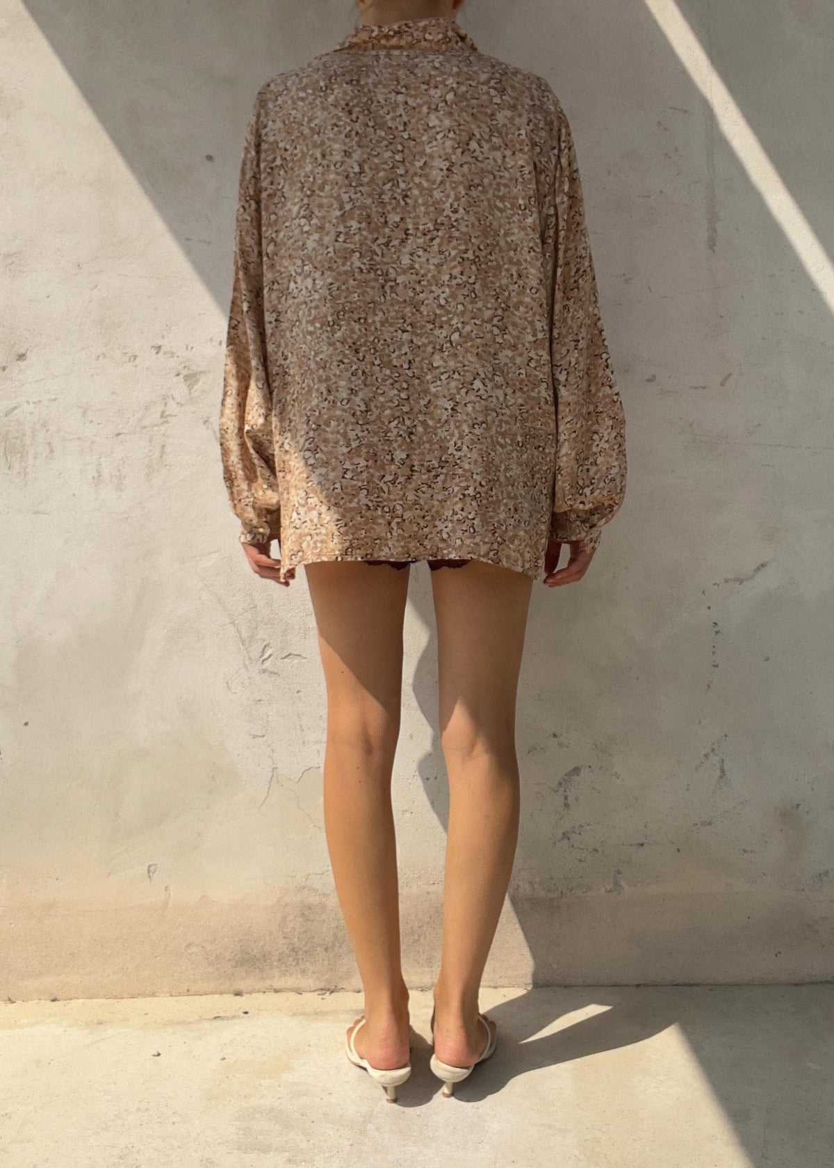 Camicia Vintage Animalier Beige Oversize Y2K
