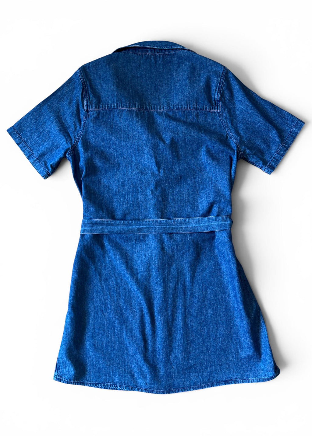 Abito Chemisier Vintage in Denim 100% Cotone con Cintura