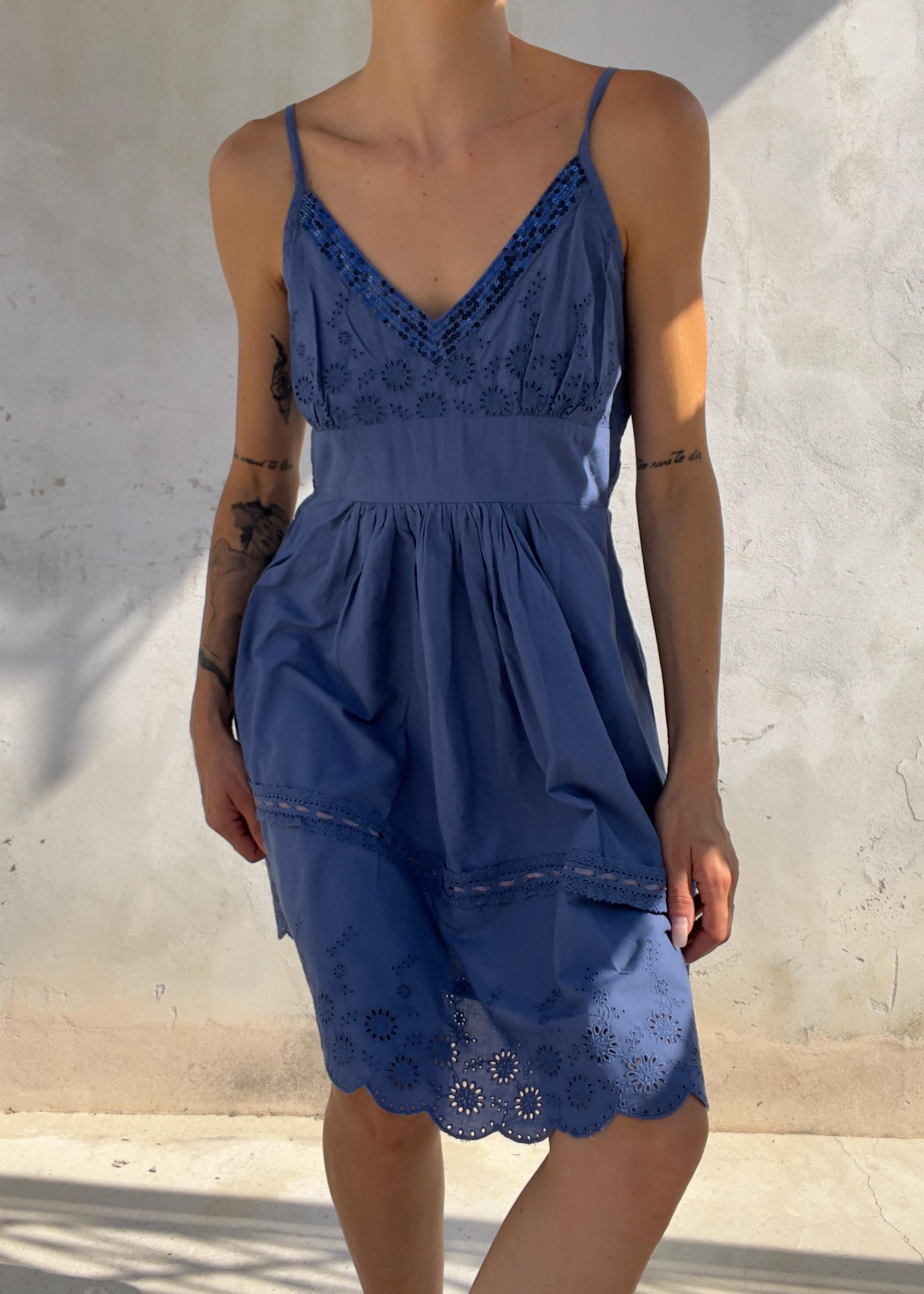 Abito Vintage Azzurro Sangallo