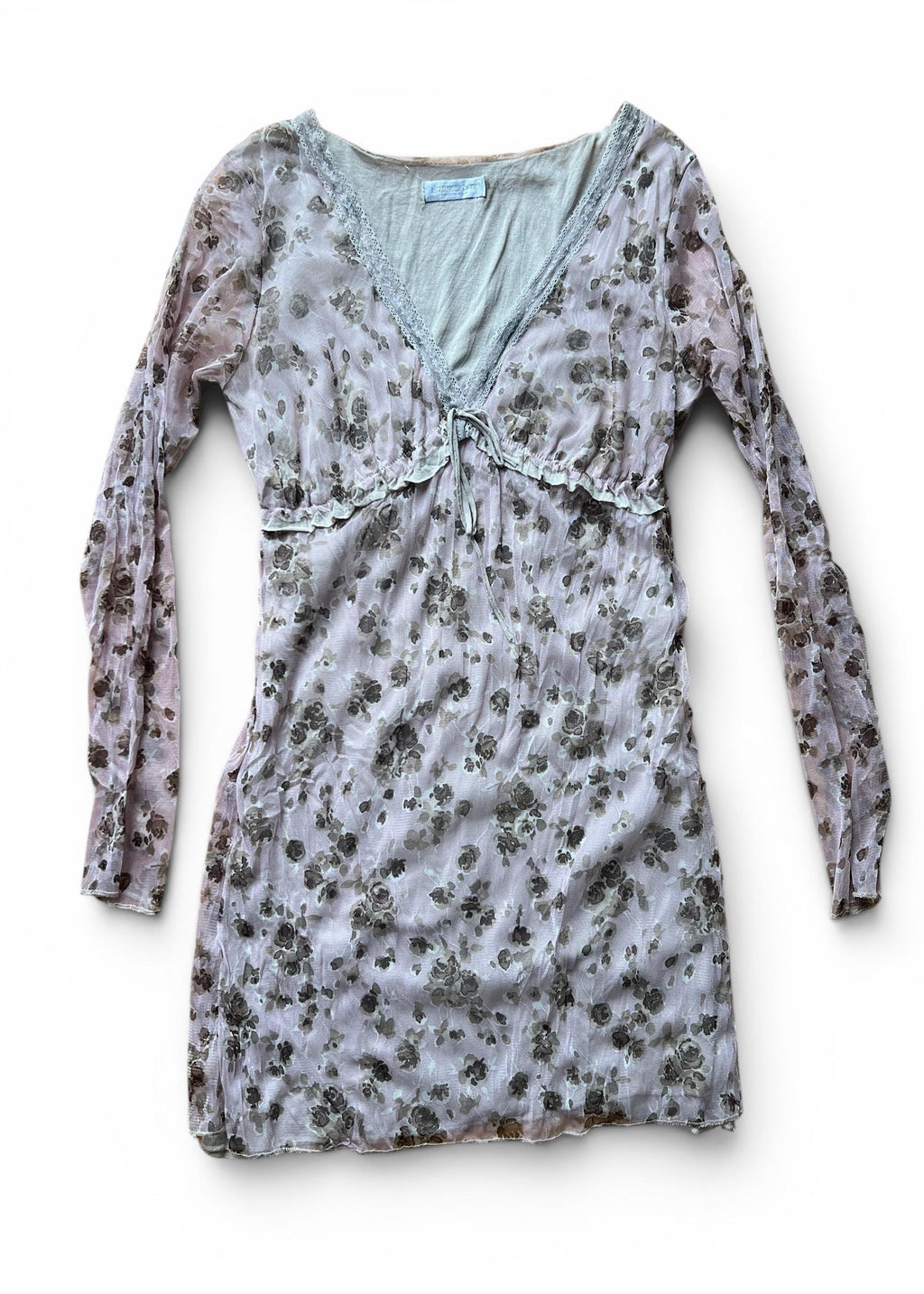 Abito Vintage Floreale Y2K Rosa Cipria