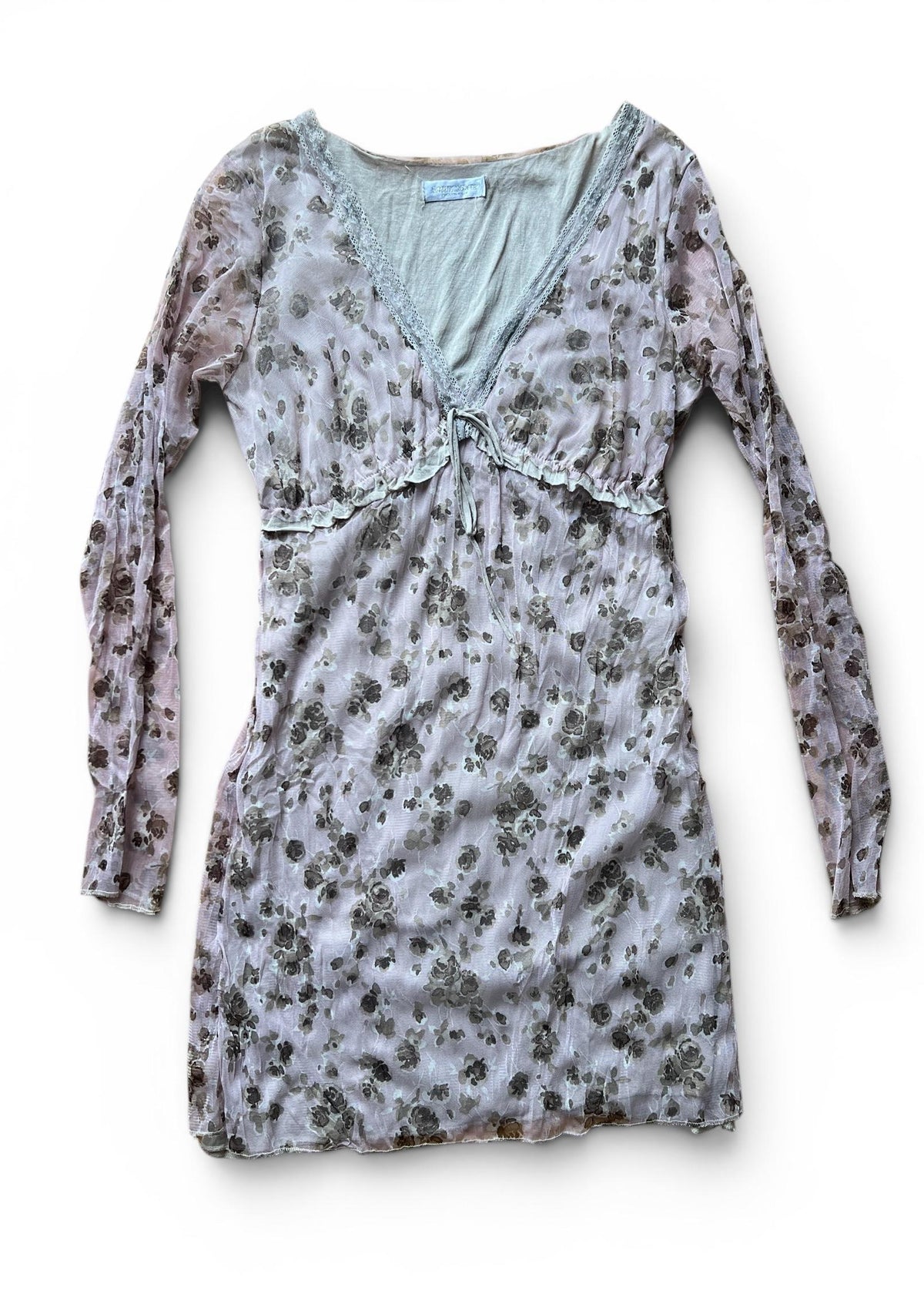 Abito Vintage Floreale Y2K Rosa Cipria