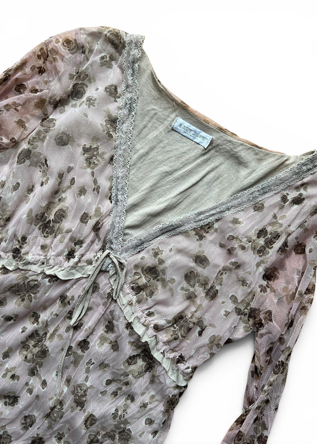 Abito Vintage Floreale Y2K Rosa Cipria