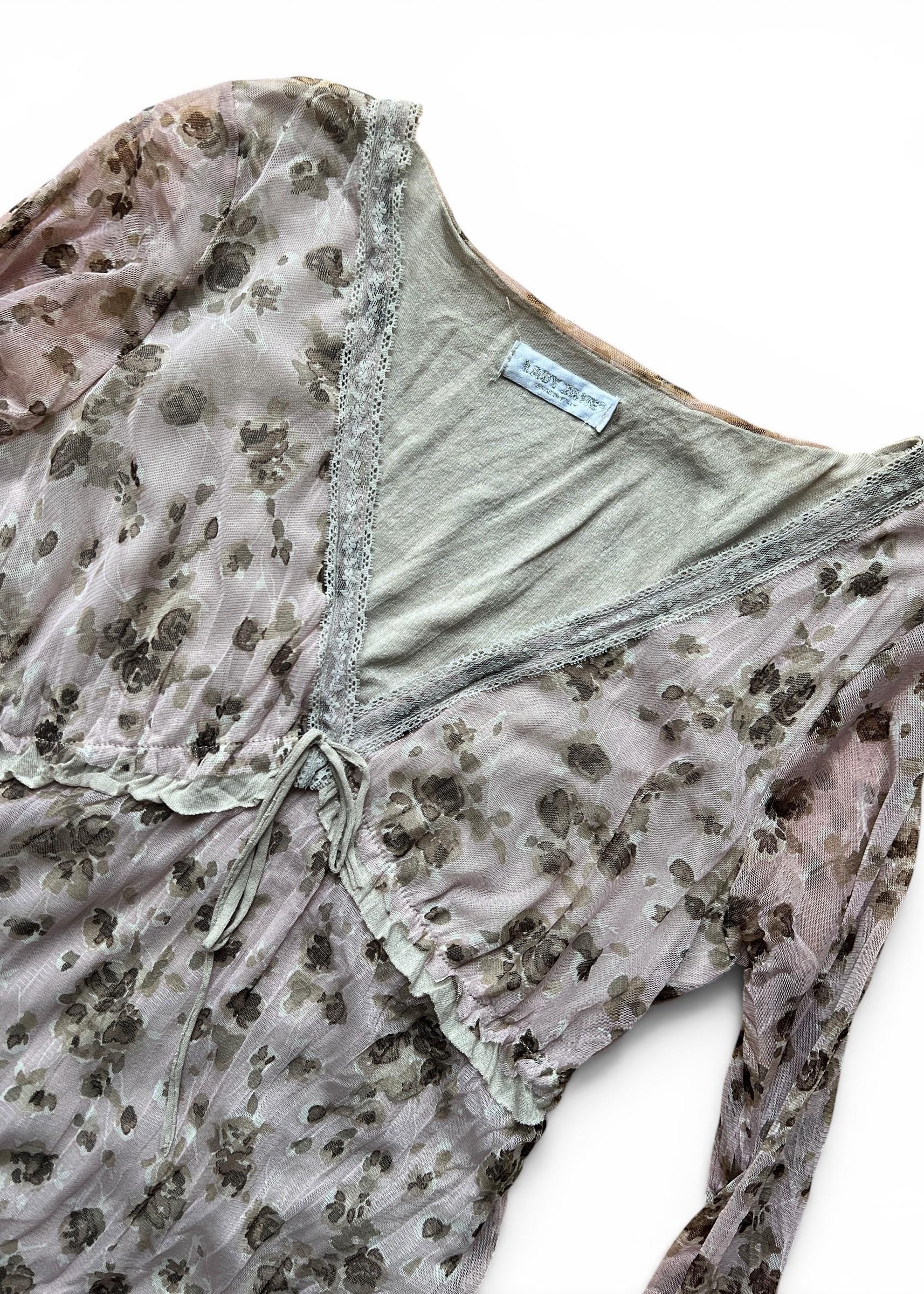 Abito Vintage Floreale Y2K Rosa Cipria
