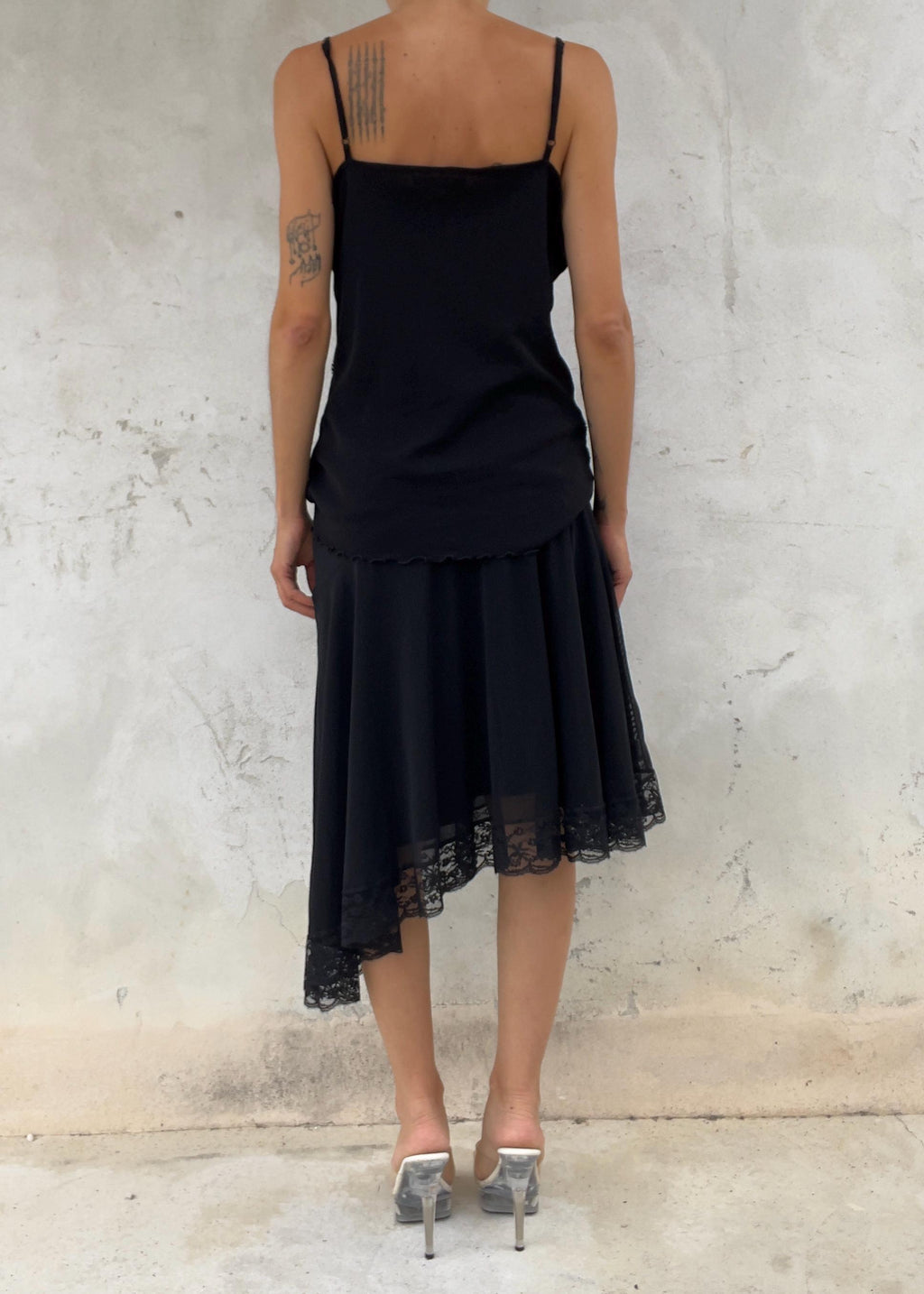 Top Vintage Nero con Perline