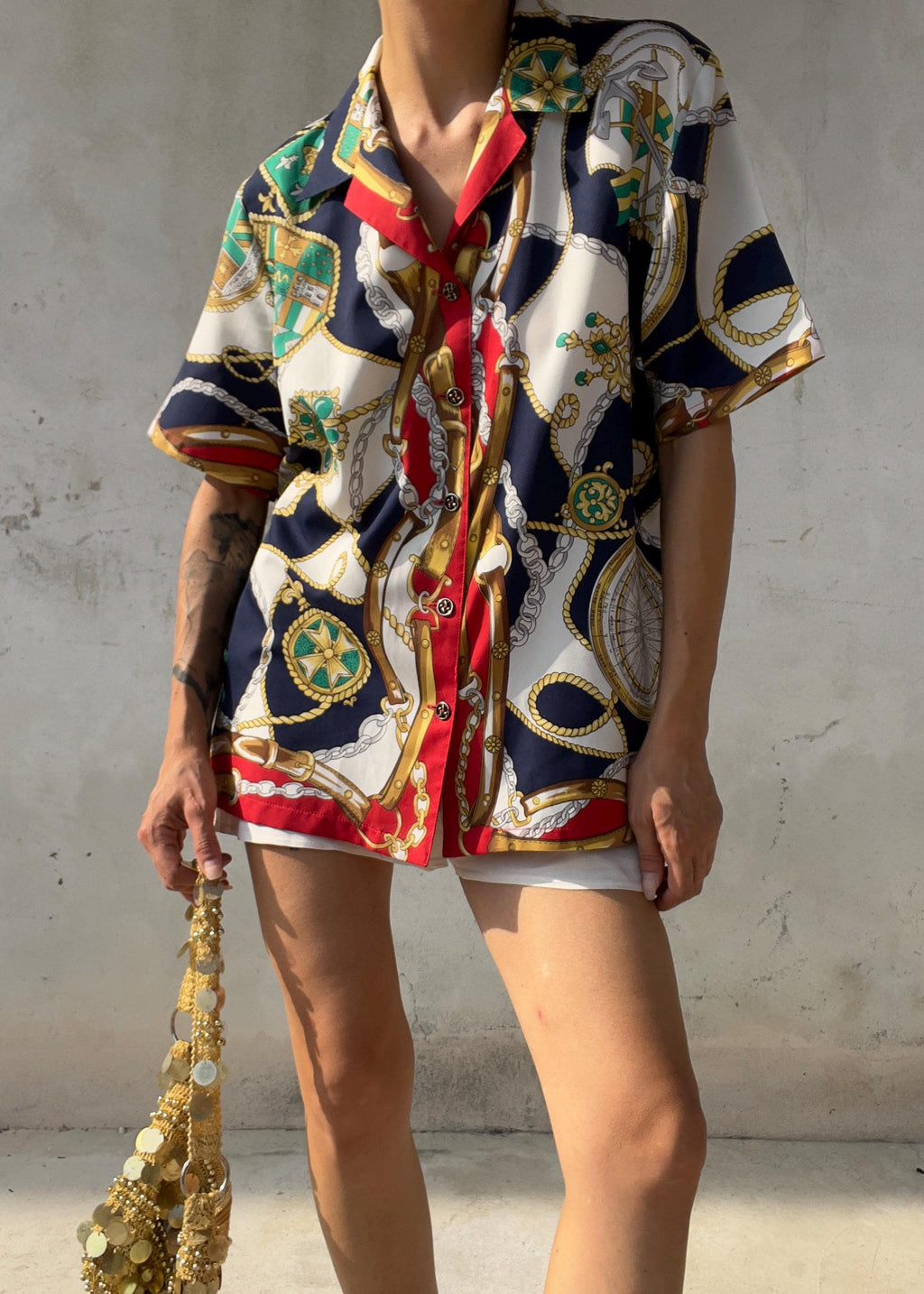Camicia Vintage Baroque Scarf Print