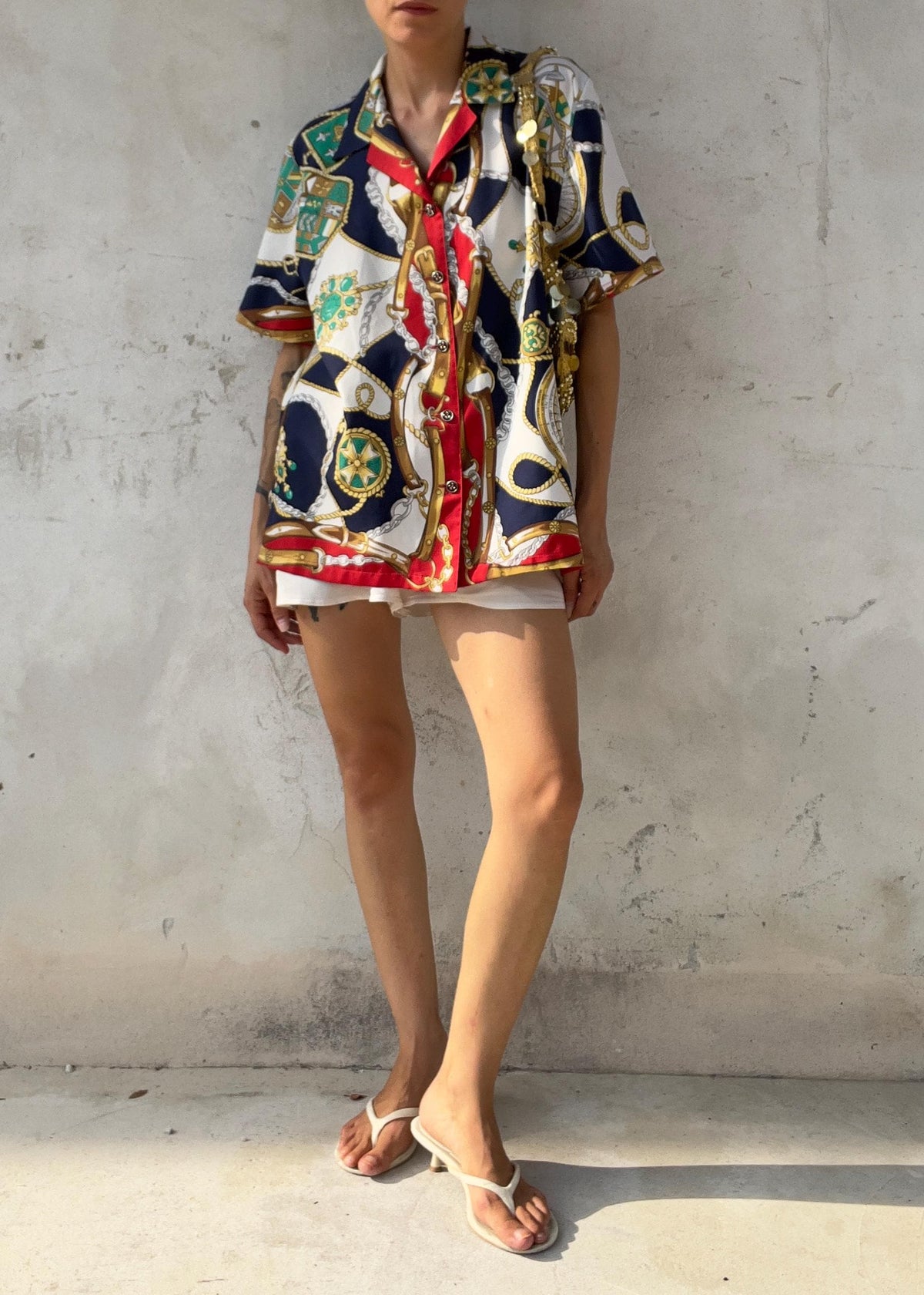 Camicia Vintage Baroque Scarf Print