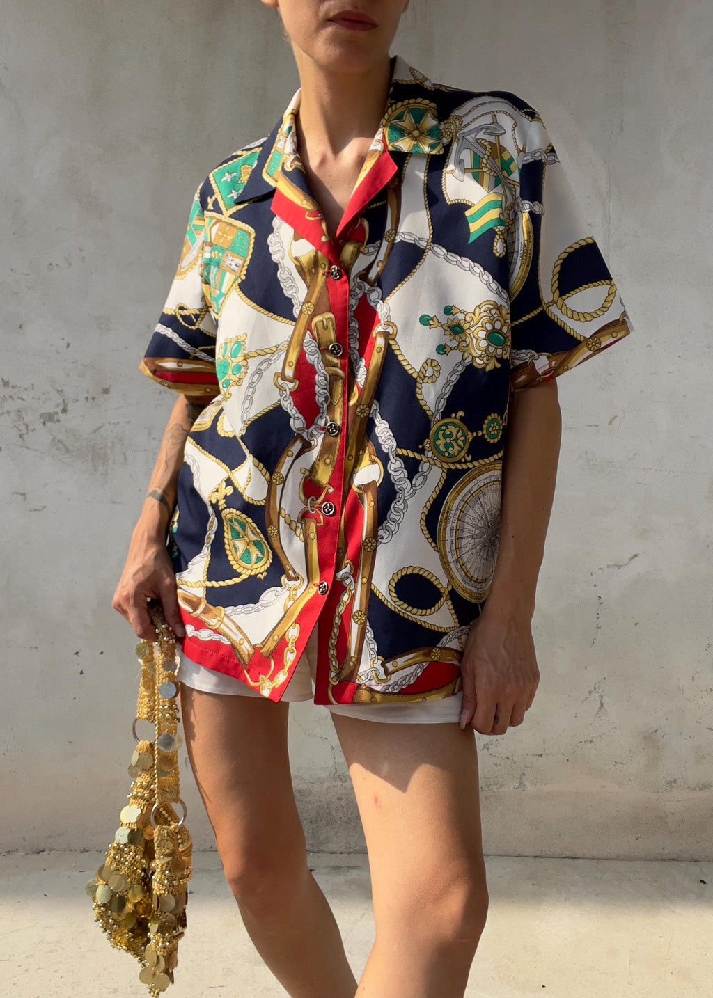 Camicia Vintage Baroque Scarf Print