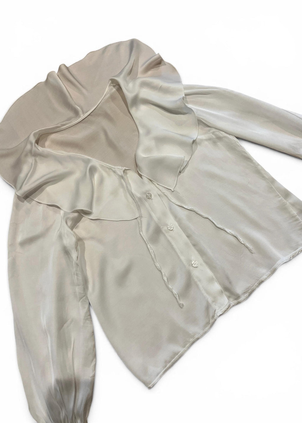 Camicia Bianca Vintage con Maxi Colletto