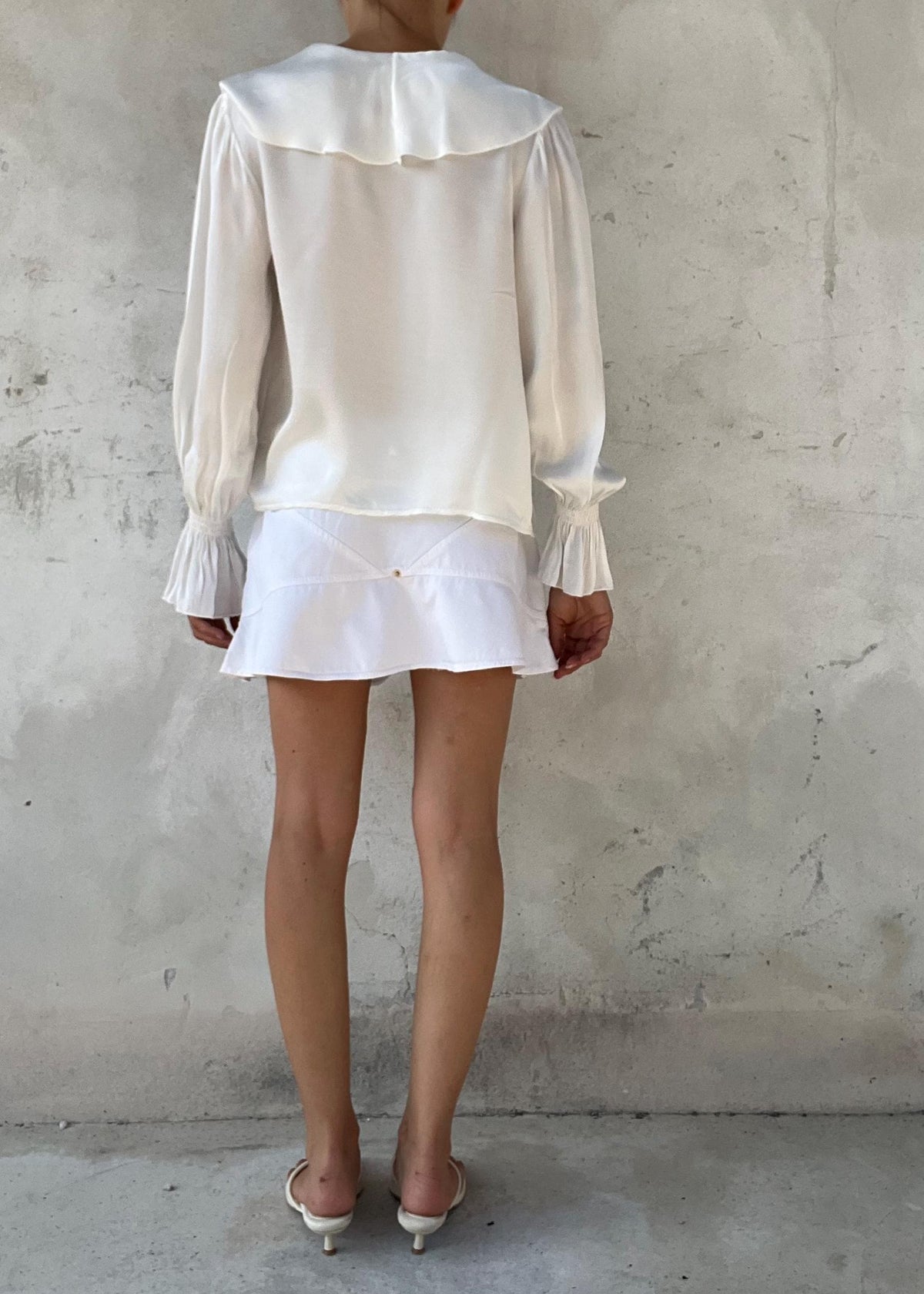 Camicia Bianca Vintage con Maxi Colletto