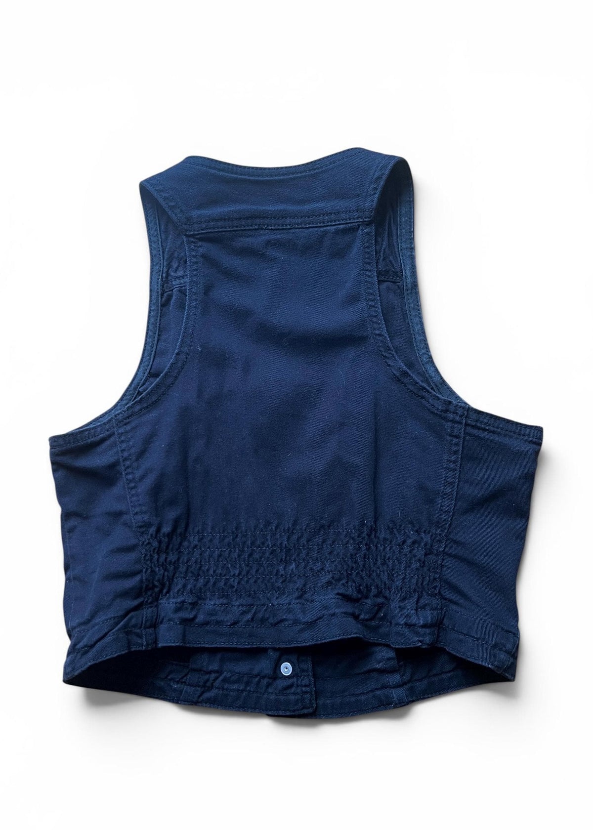 Gilet Crop Vintage Y2K Nero in Cotone