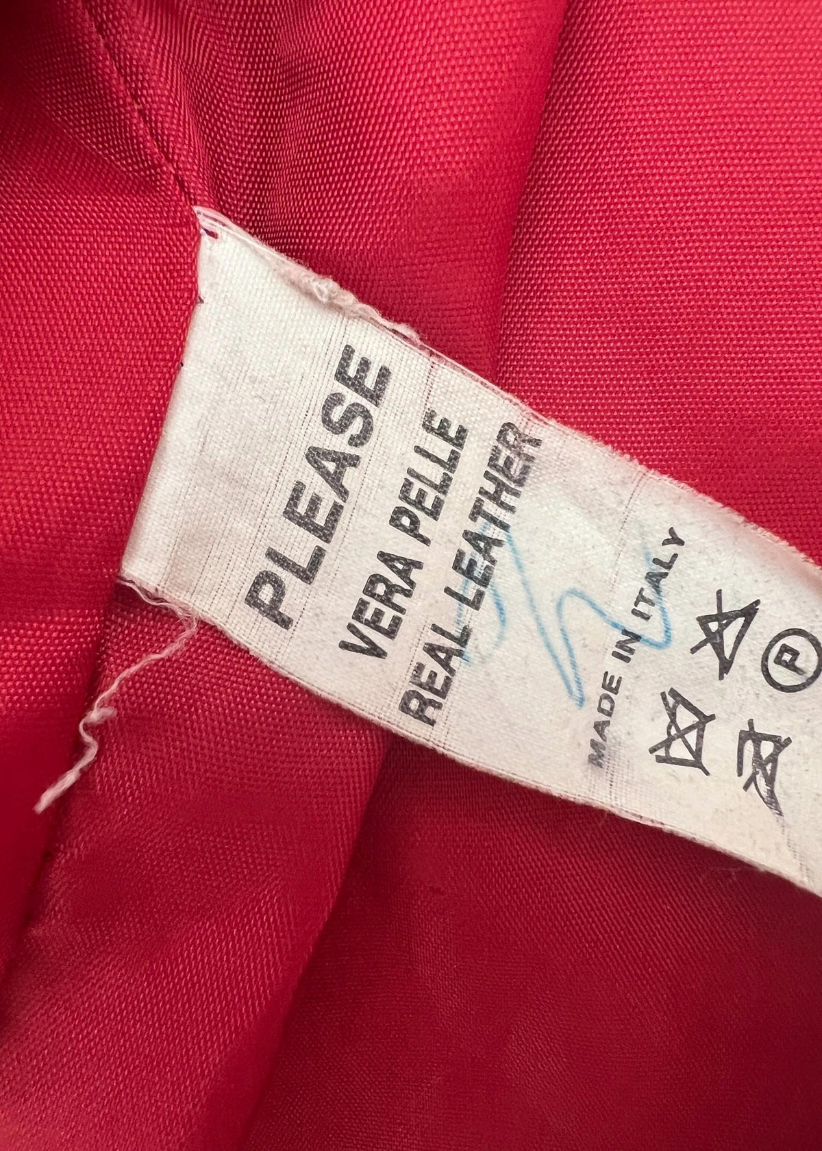 Giacca Vintage Y2K Please in Vera Pelle Rossa
