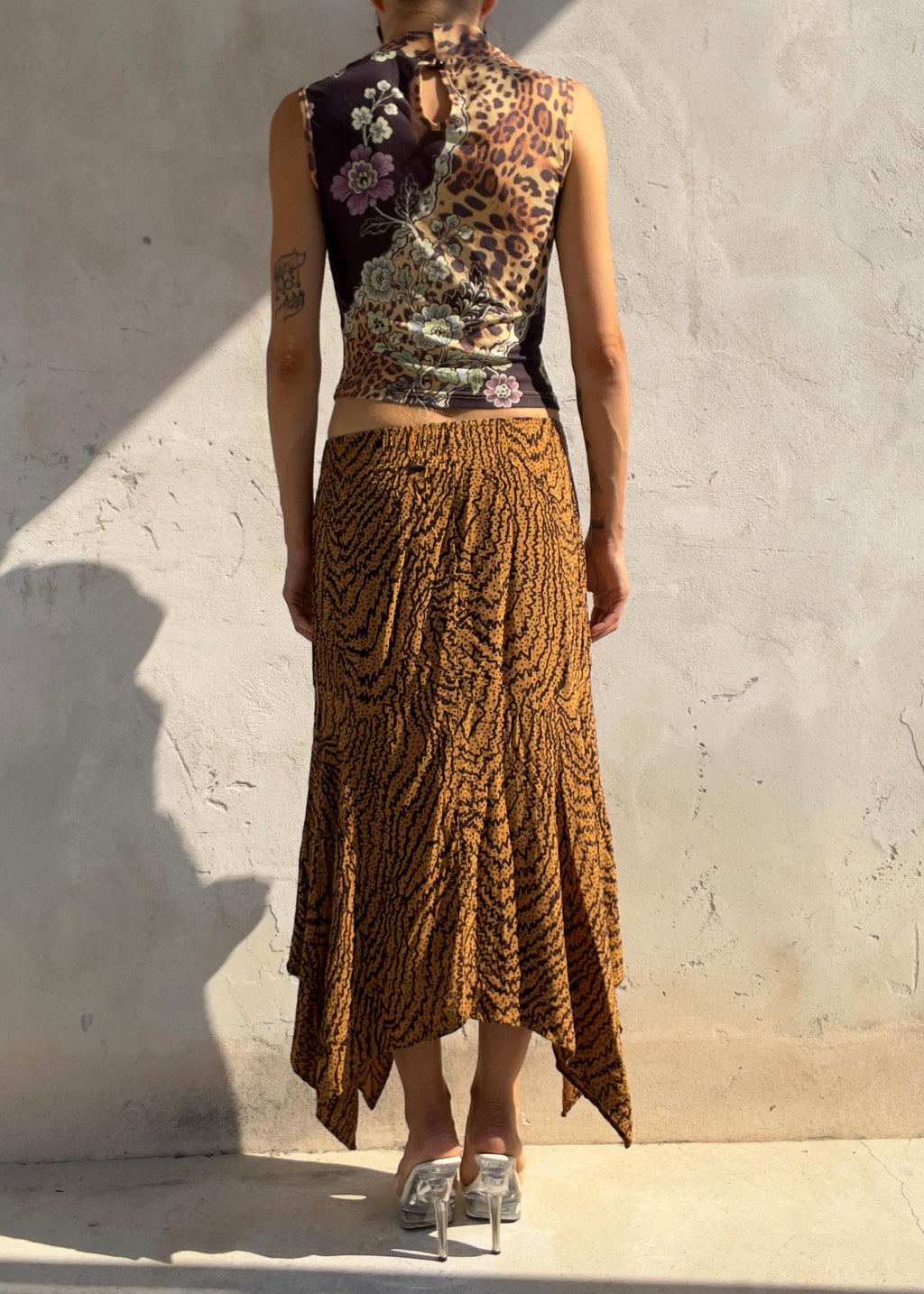 Gonna Asimmetrica Vintage Y2K Animalier