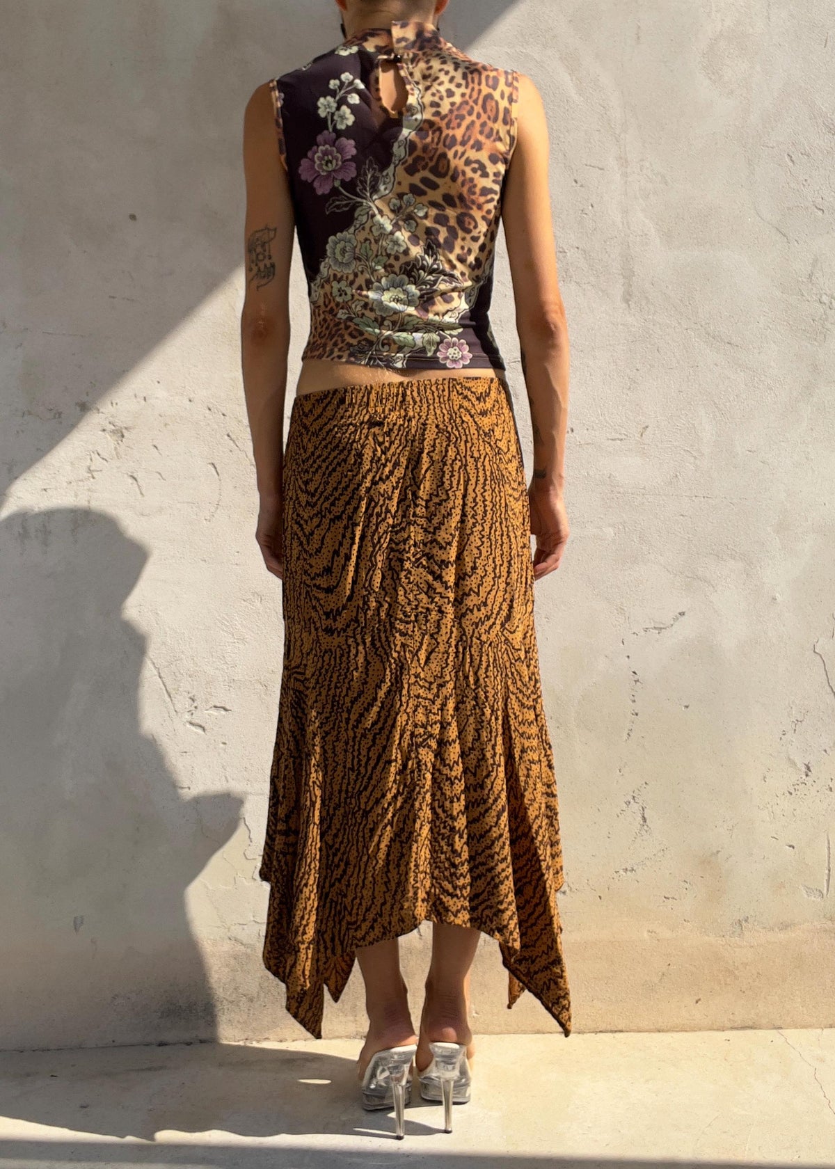 Gonna Asimmetrica Vintage Y2K Animalier
