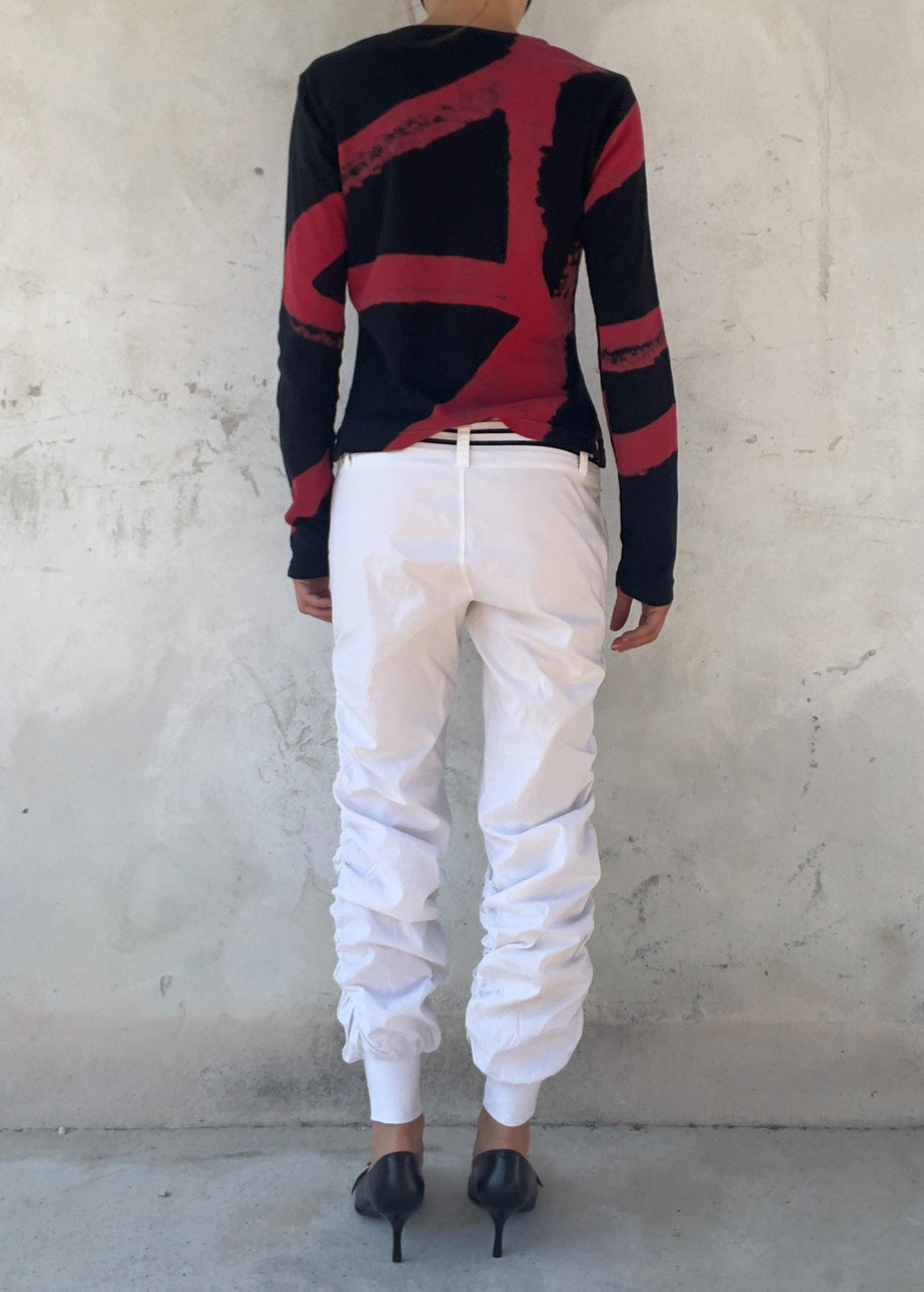 Pantaloni Cargo Vintage Y2K Bianchi Vita Bassa