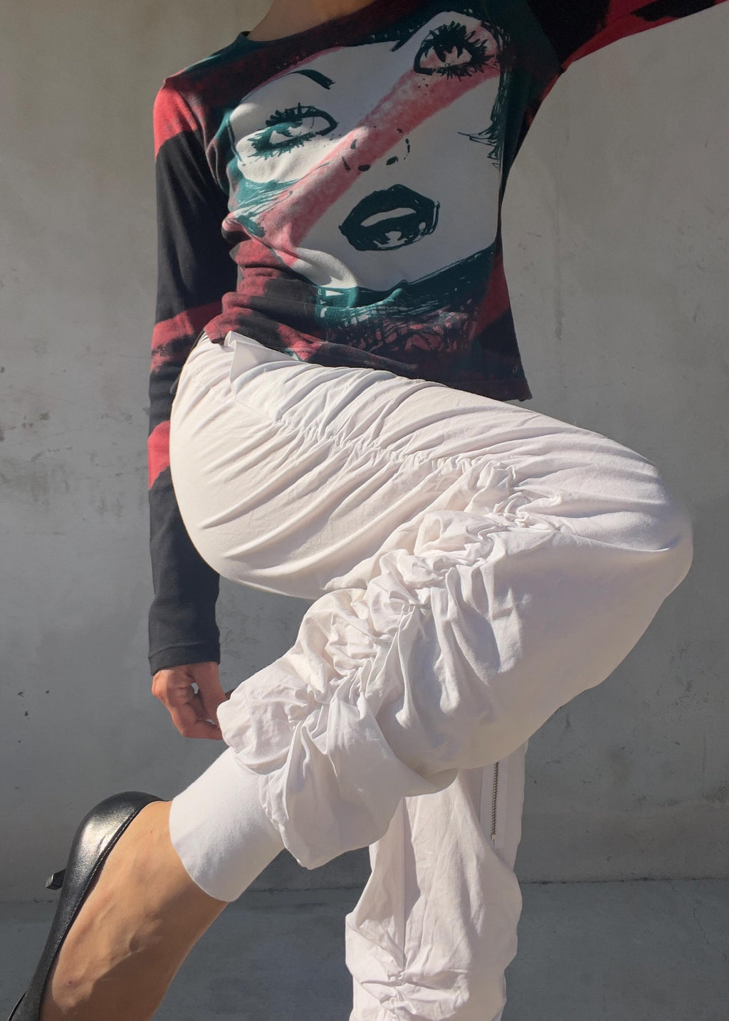 Pantaloni Cargo Vintage Y2K Bianchi Vita Bassa
