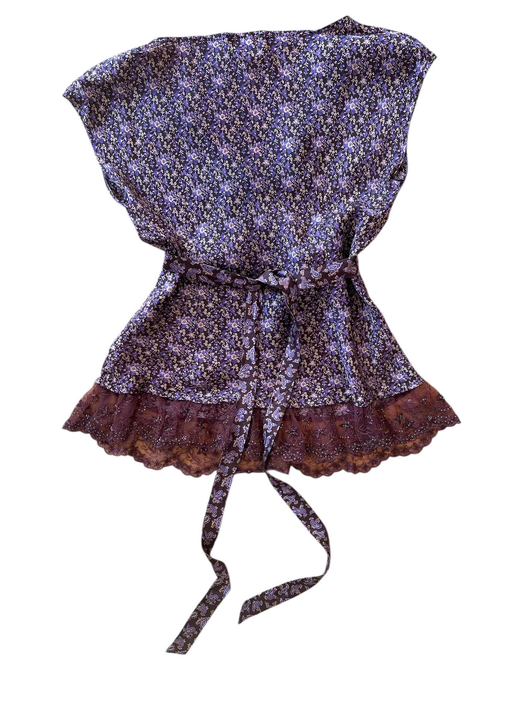 Top Max&Co Floreale Viola con Pizzo Ricamato