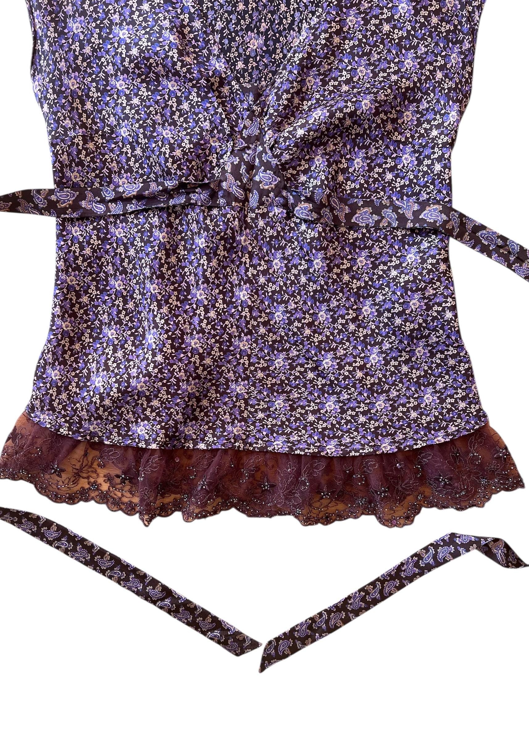 Top Max&Co Floreale Viola con Pizzo Ricamato