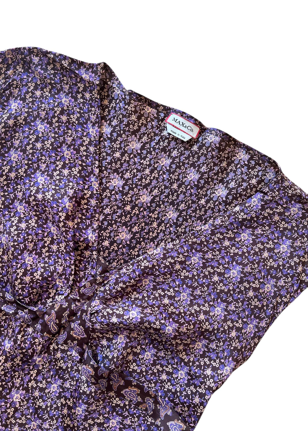 Top Max&Co Floreale Viola con Pizzo Ricamato