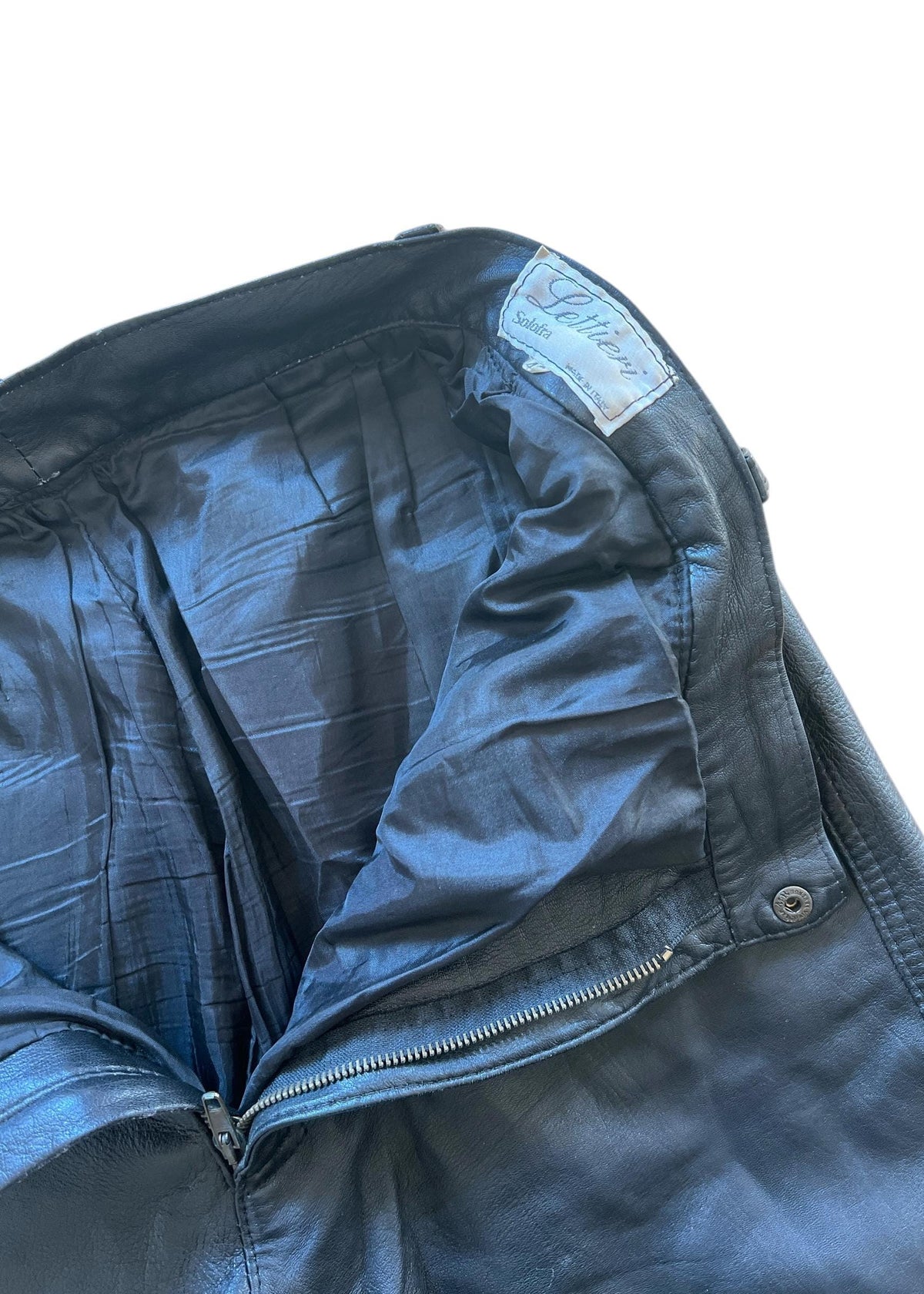 Pantaloni Vintage in Vera Pelle Nera